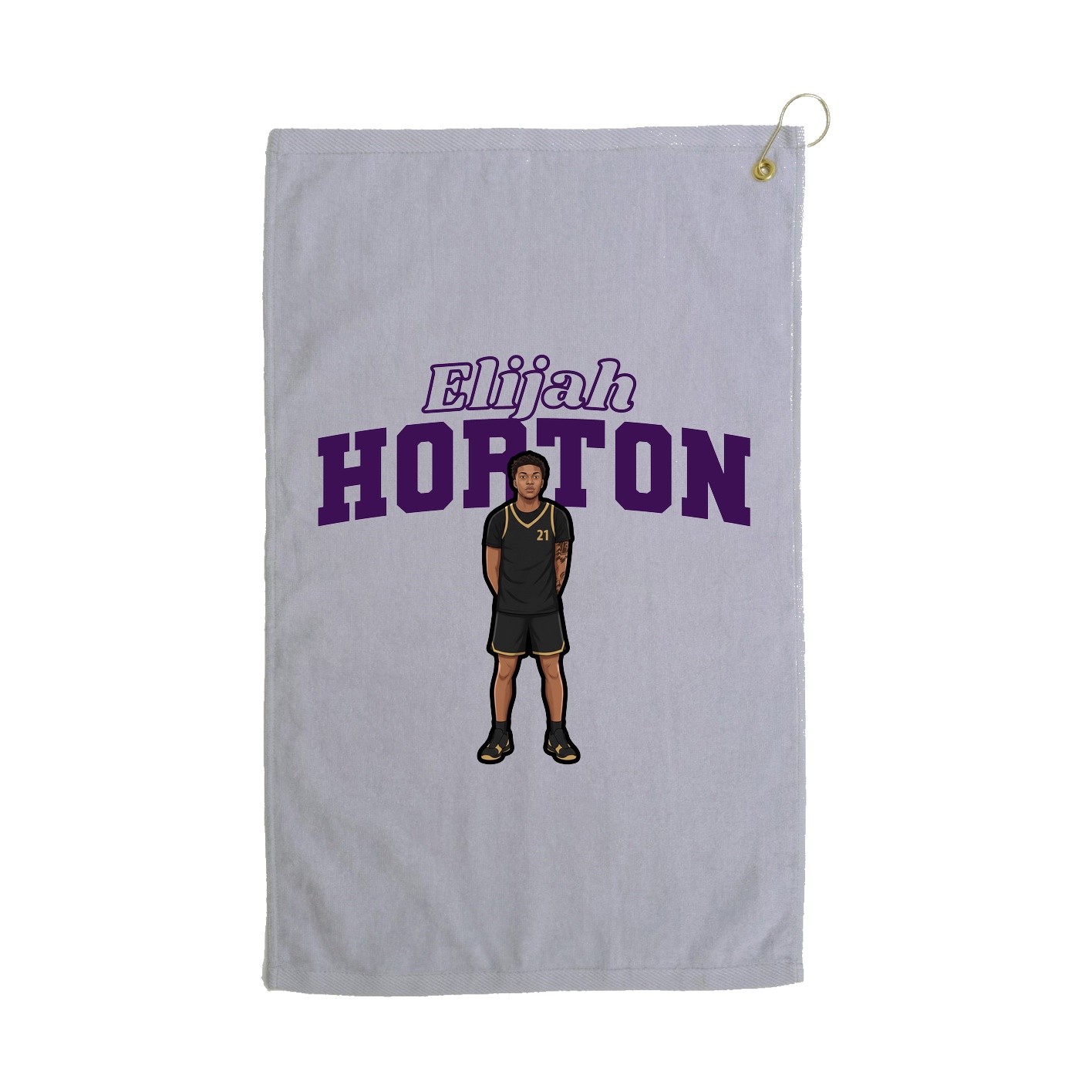 Golf Towel — Name Arch in Grey
