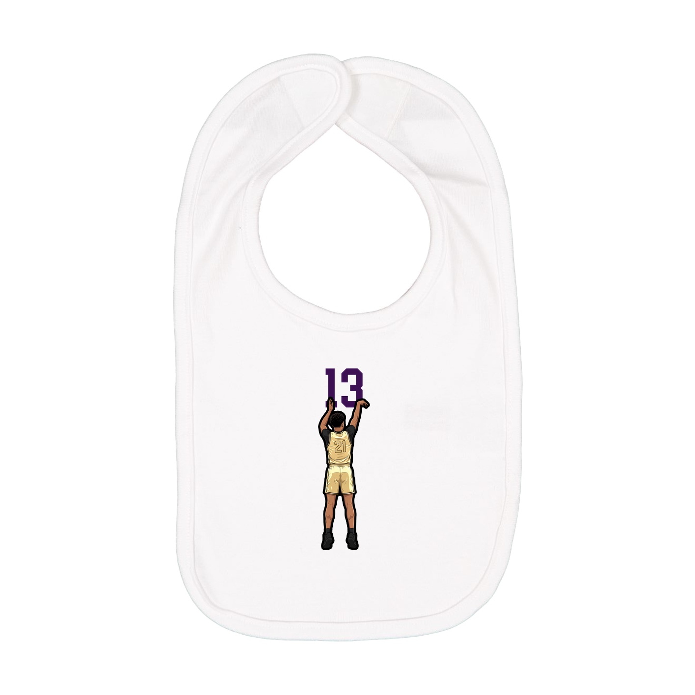 Infant Bib — Number Top in White