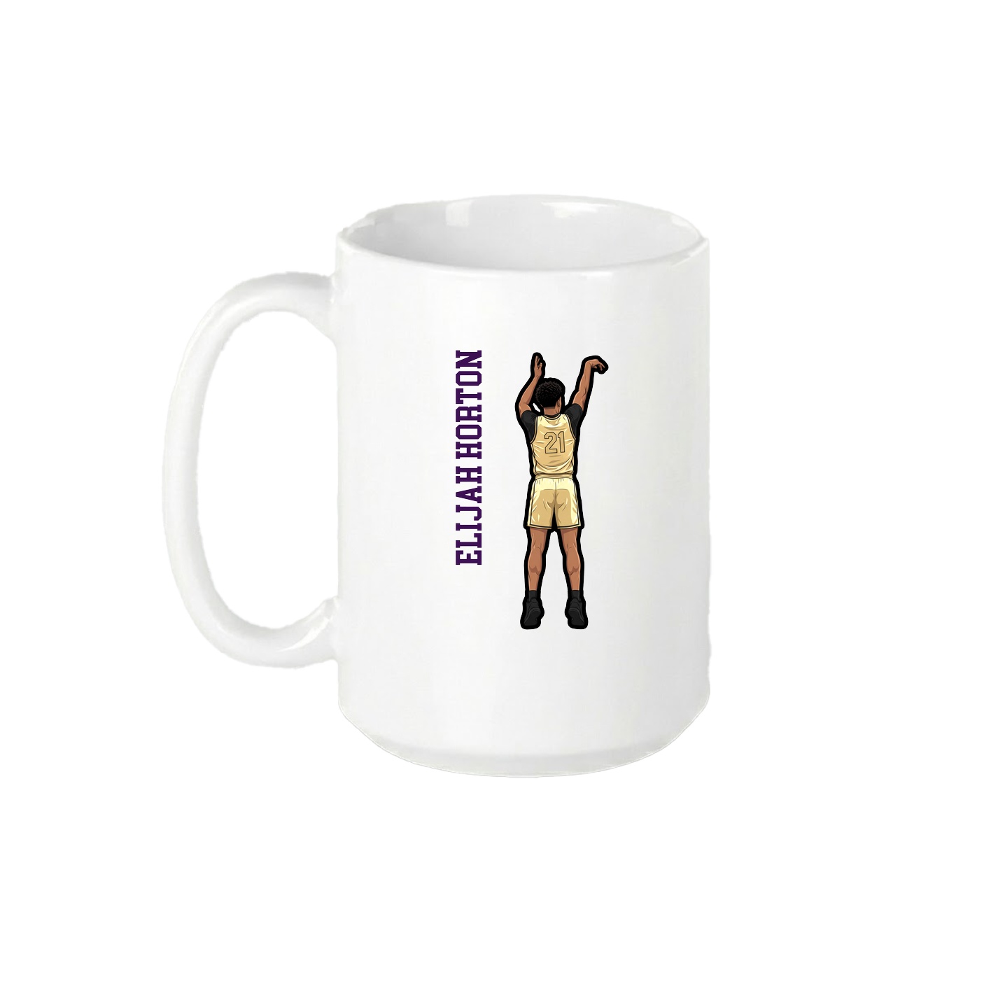 15oz Coffee Mug — Name Vertical in White