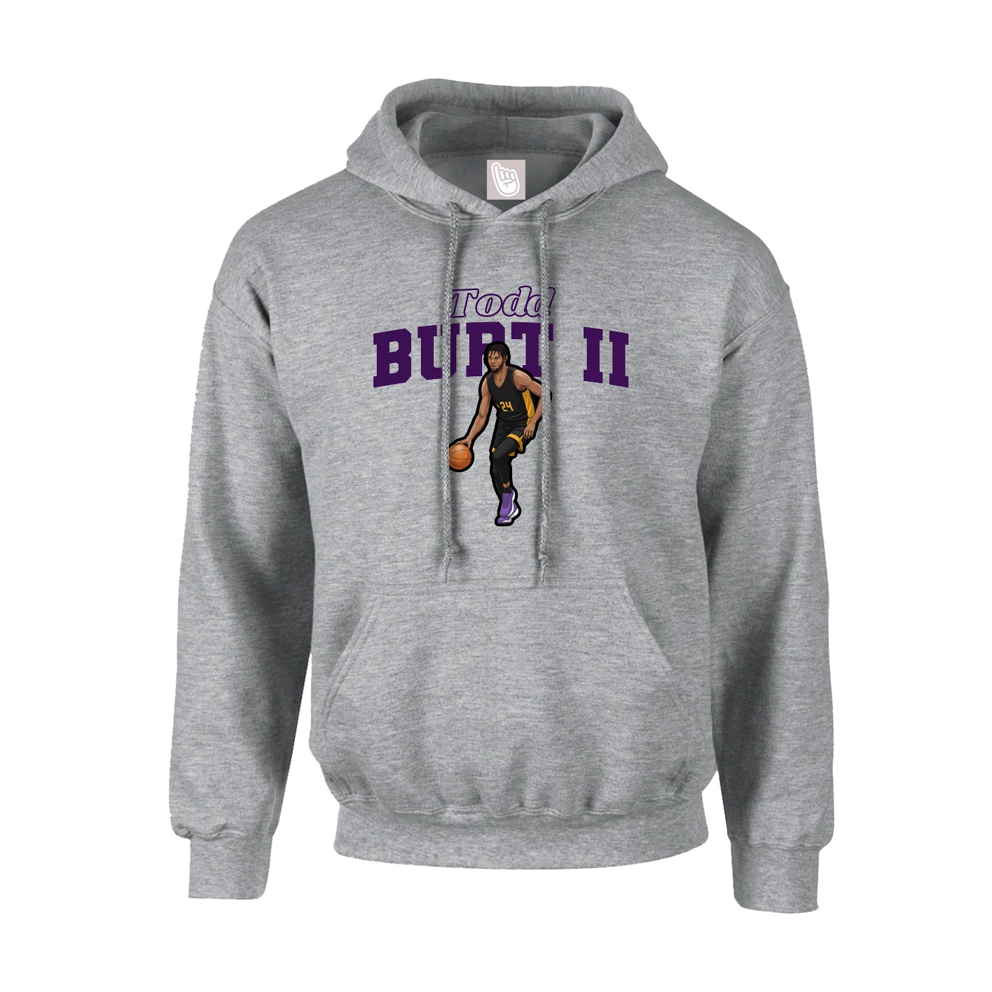 Youth Hoodie — Name Arch in Grey