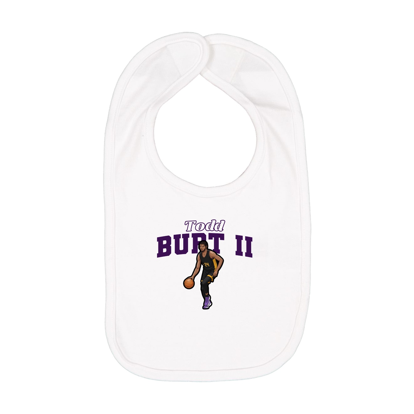 Infant Bib — Name Arch in White