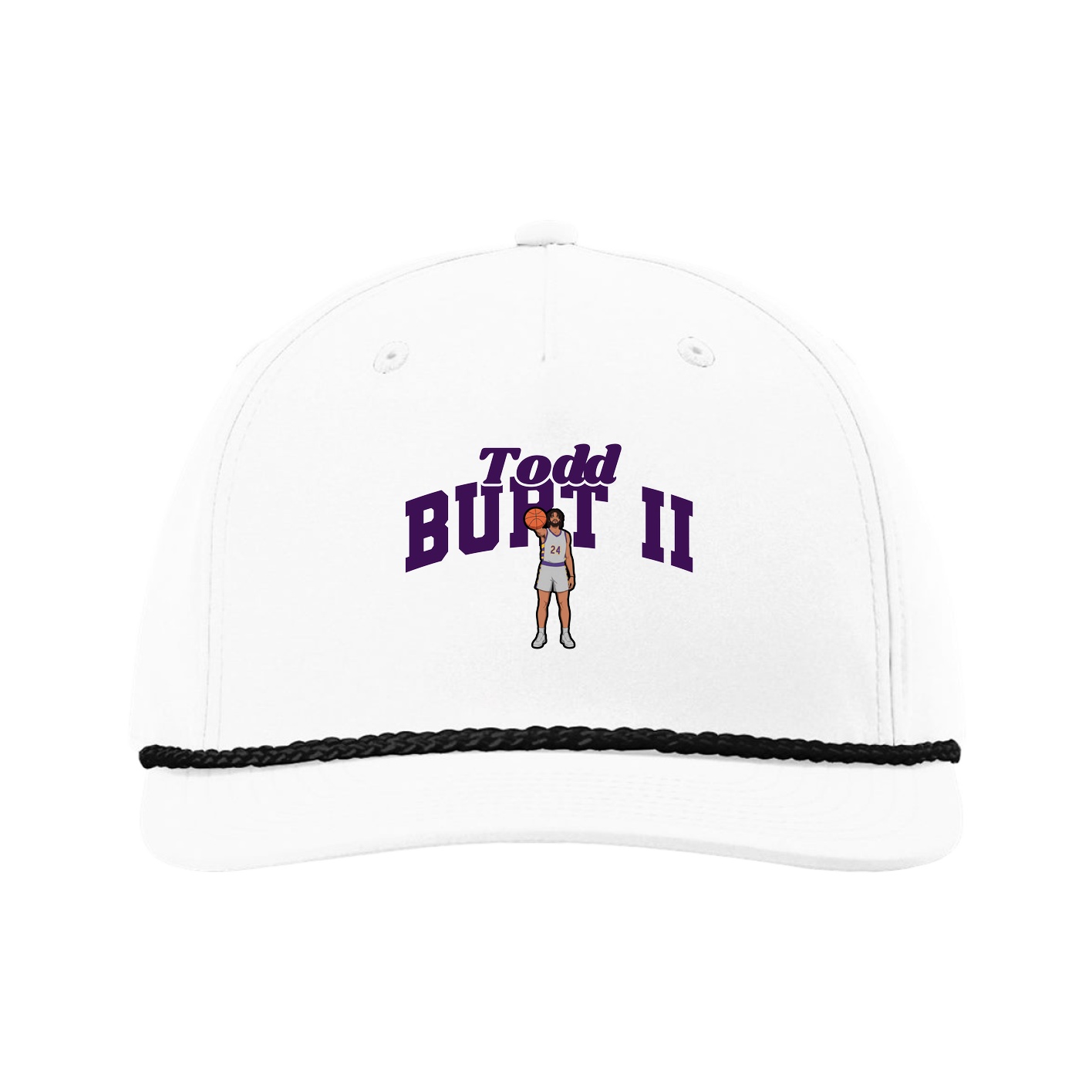 Five-Panel Classic Rope Cap — Signature Arch in White