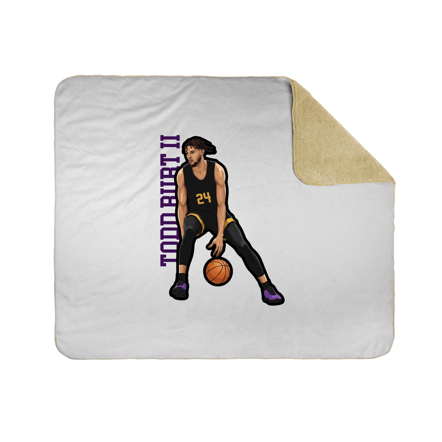 Throw Blanket — Name Vertical in White