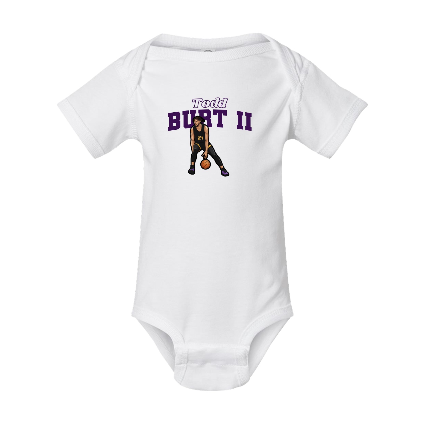 Baby Onesie — Name Arch in White