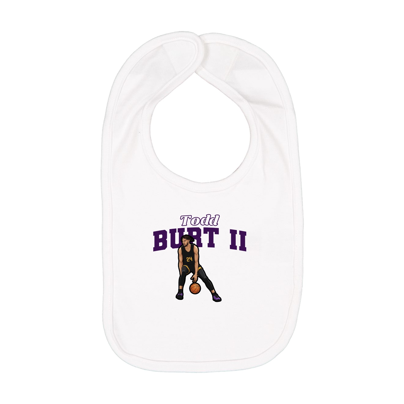 Infant Bib — Name Arch in White