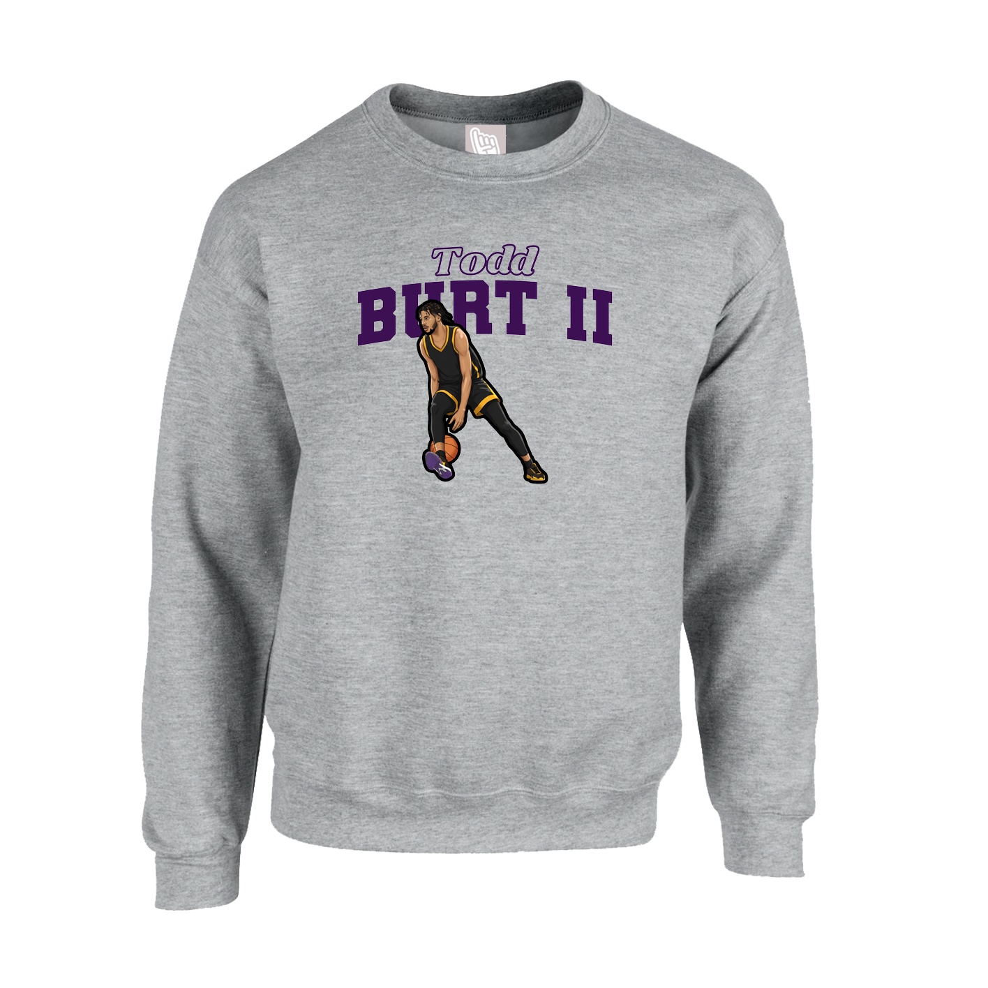 Fleece Crew — Name Arch in Grey