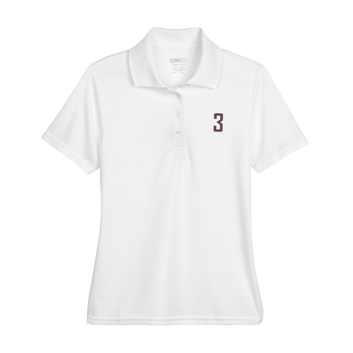 Womens Performance Polo — Front Shirsy in White