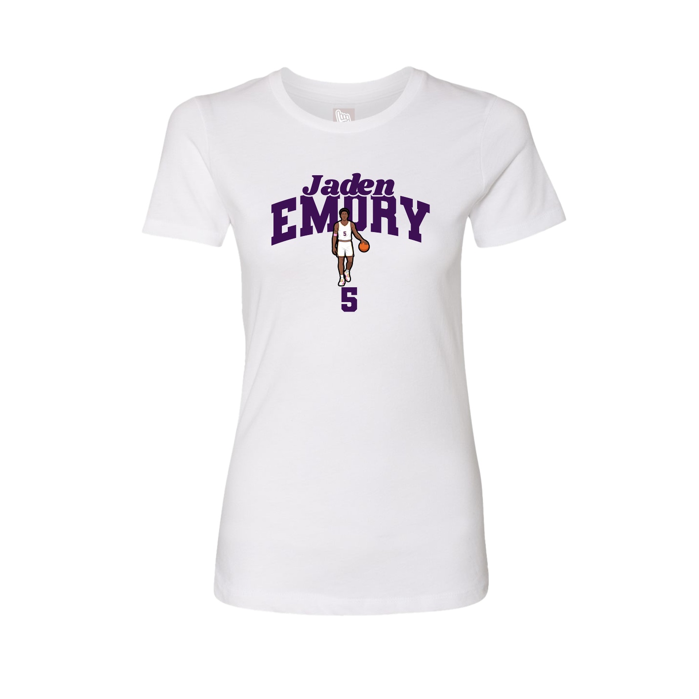 Fitted Women's Tee — Signature Arch in White