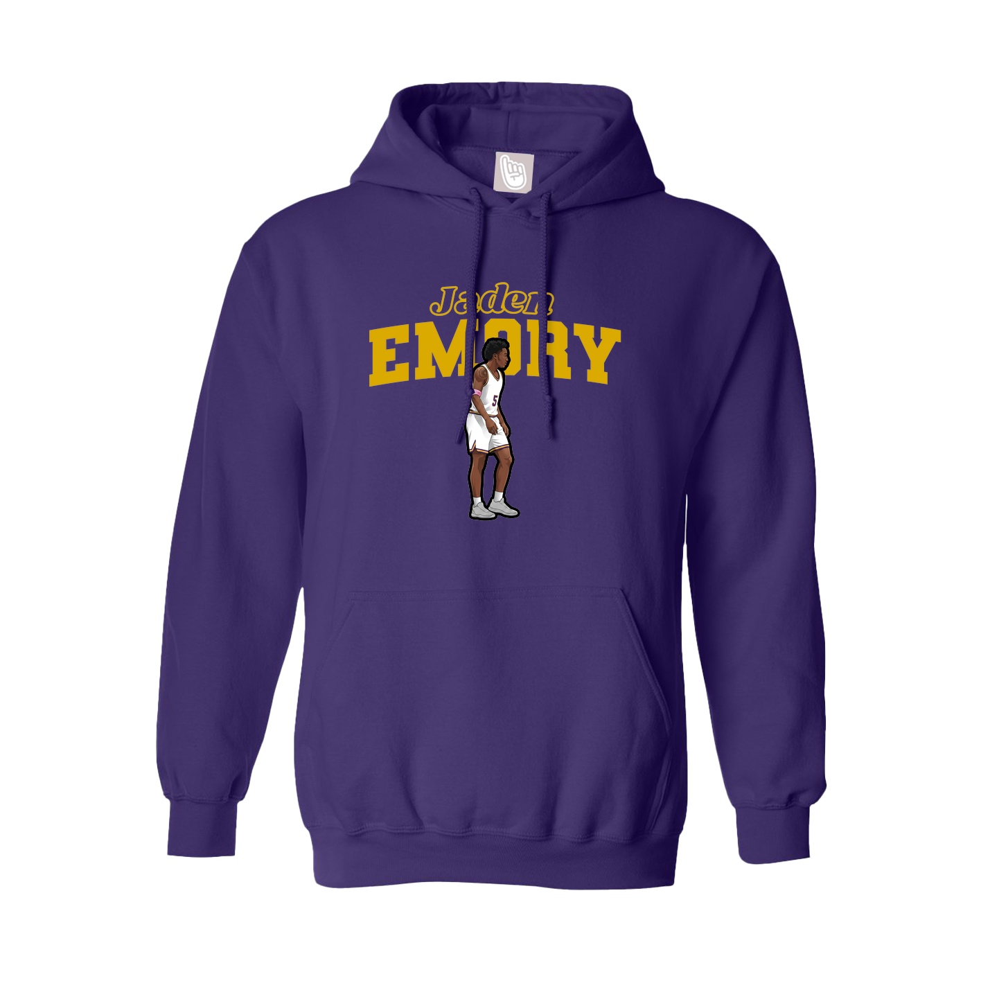 Youth Hoodie — Name Arch in Purple