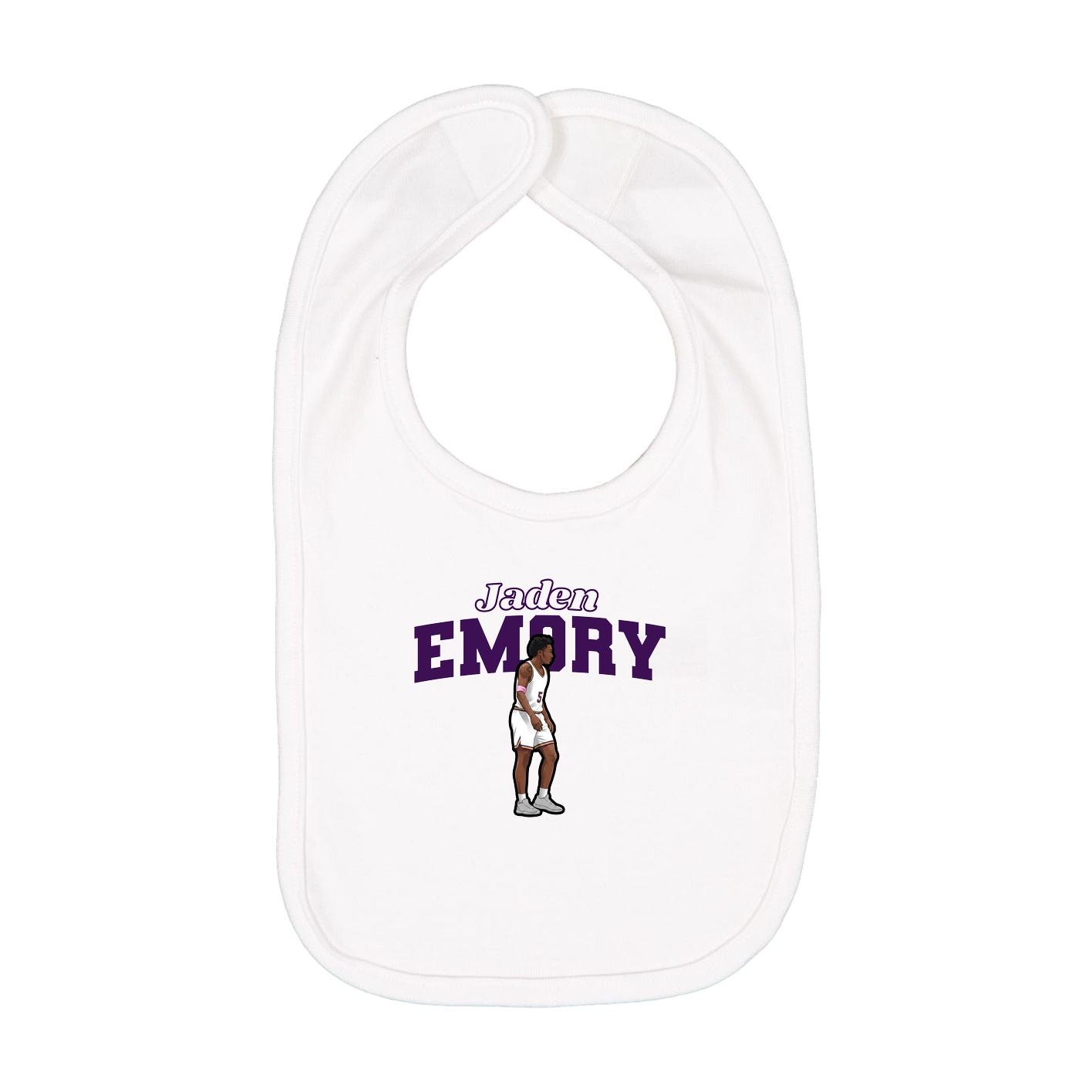 Infant Bib — Name Arch in White