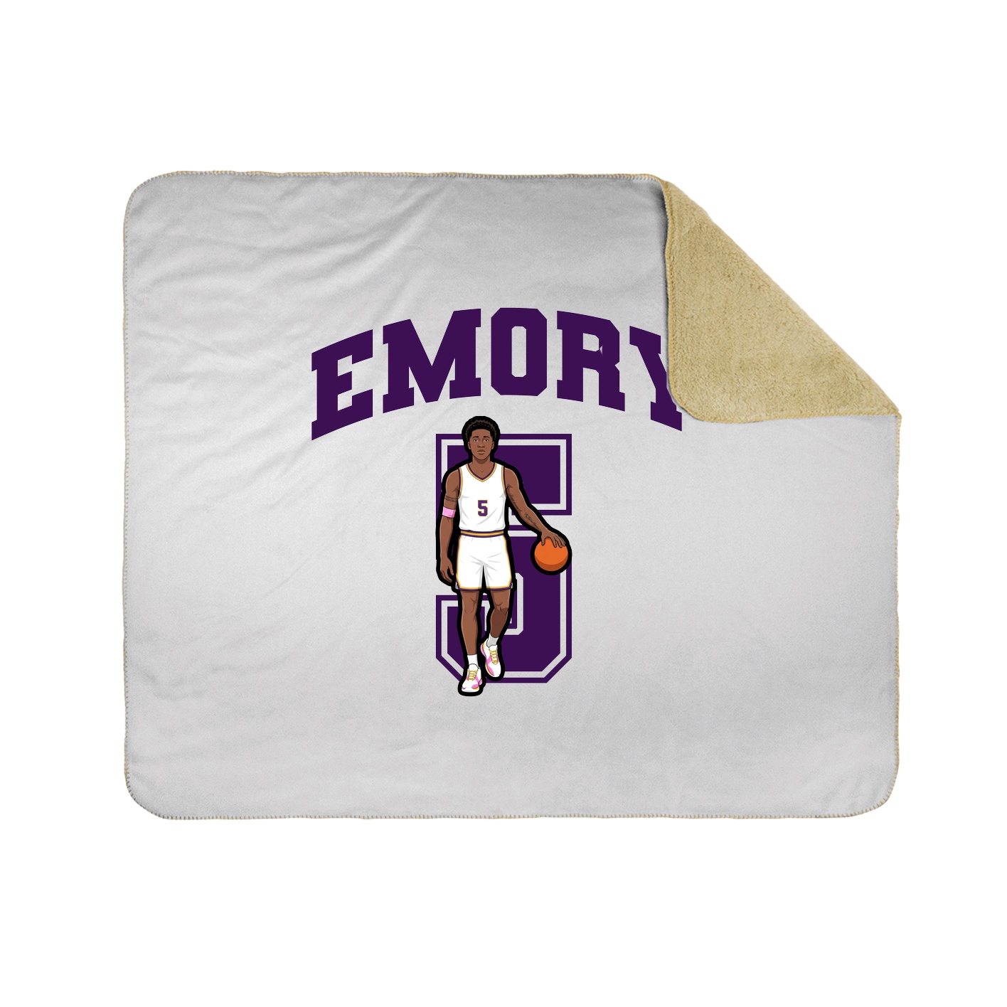 Throw Blanket — Number in White