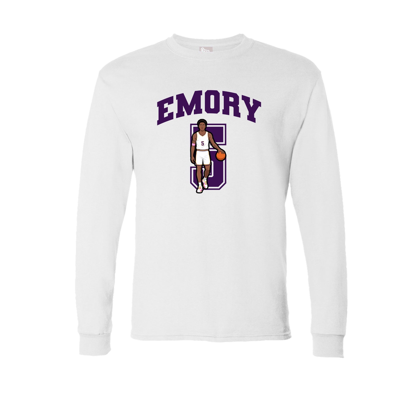 Long Sleeve Tee — Number in White