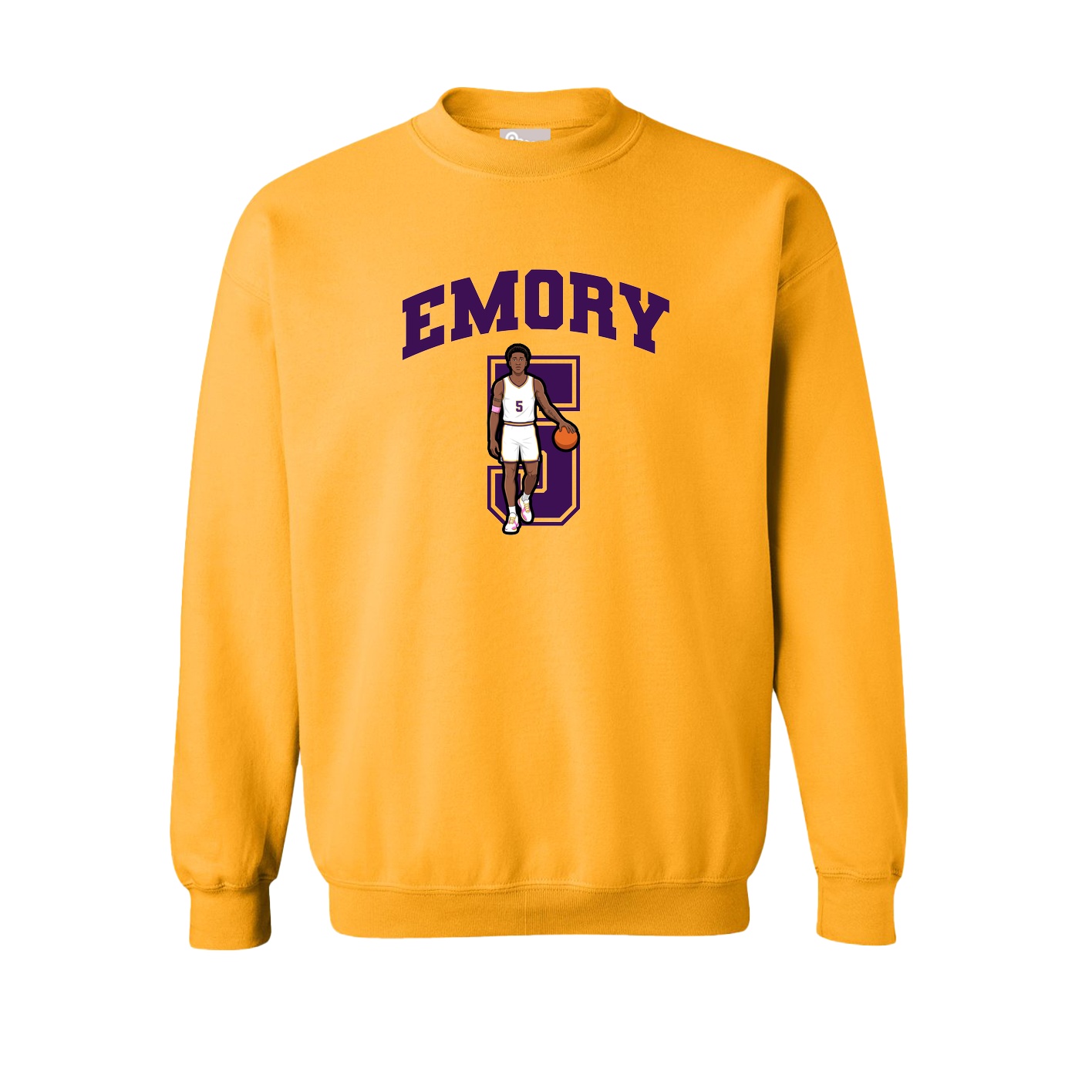 Fleece Crew — Number in Gold