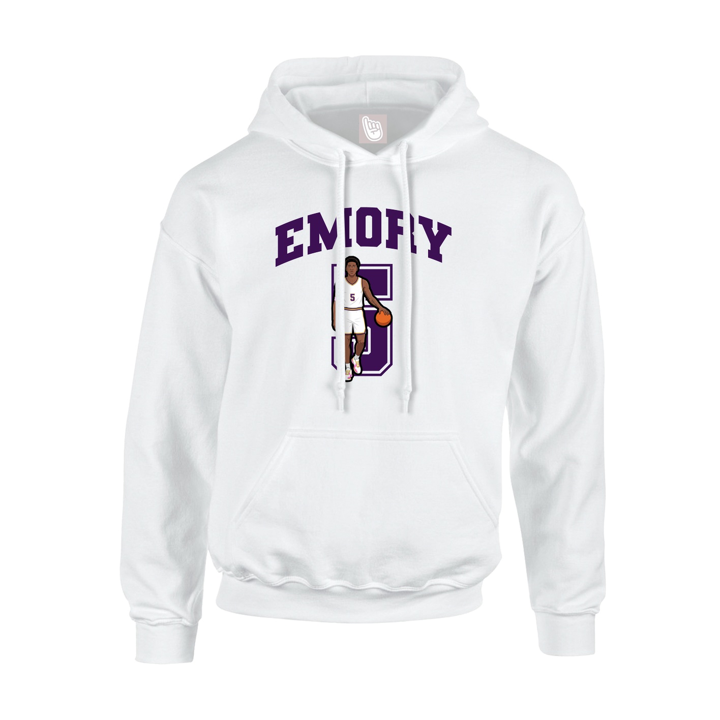 Youth Hoodie — Number in White