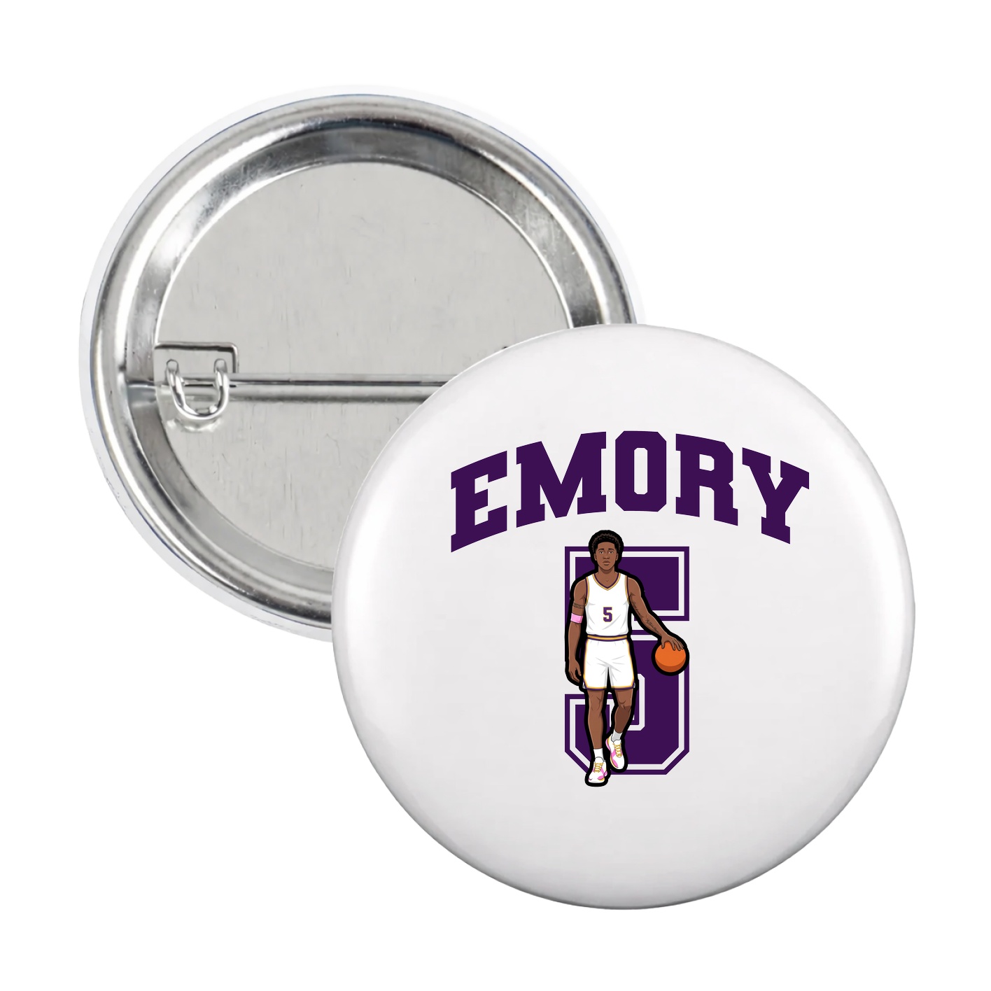 Game Day Button — Number in White