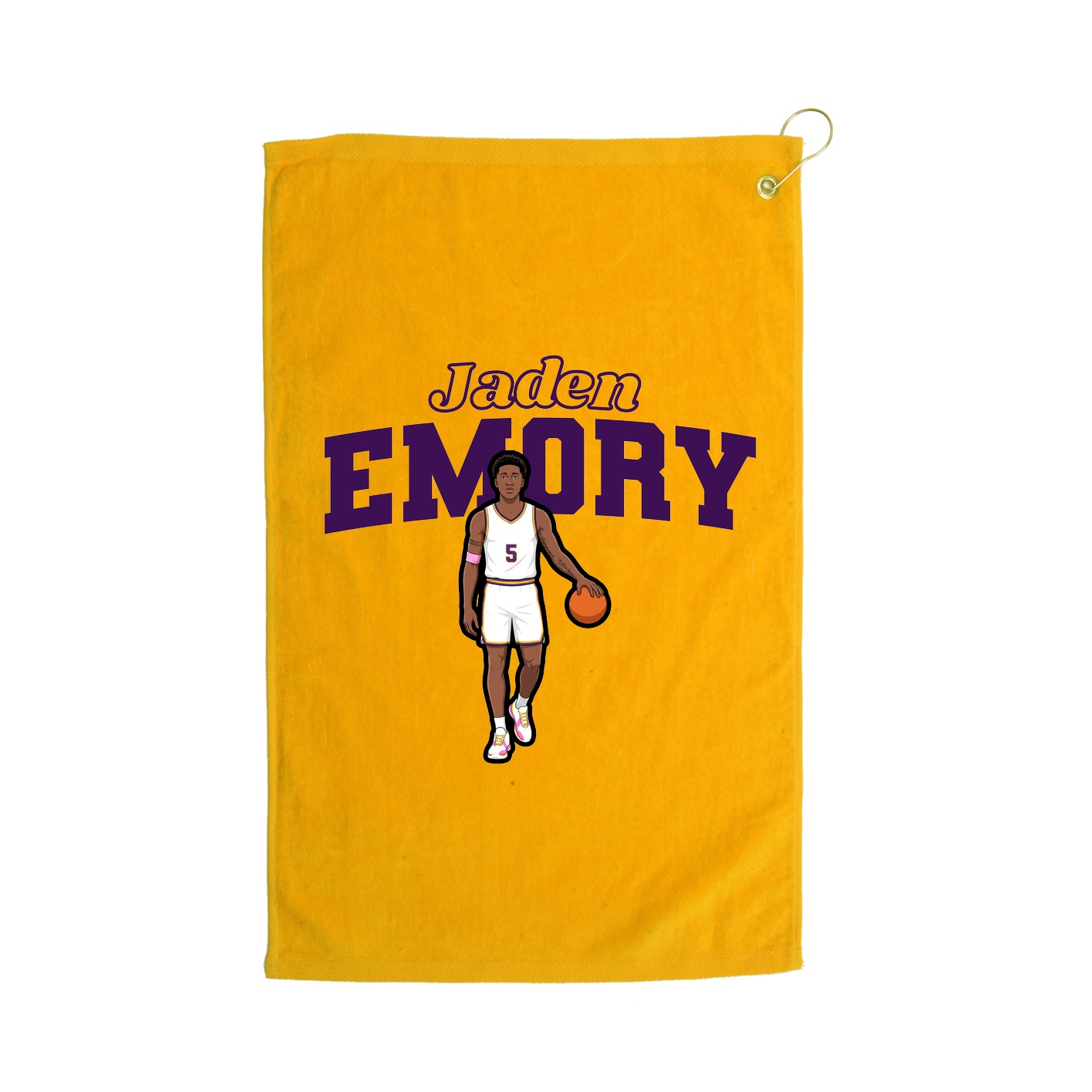 Golf Towel — Name Arch in Gold