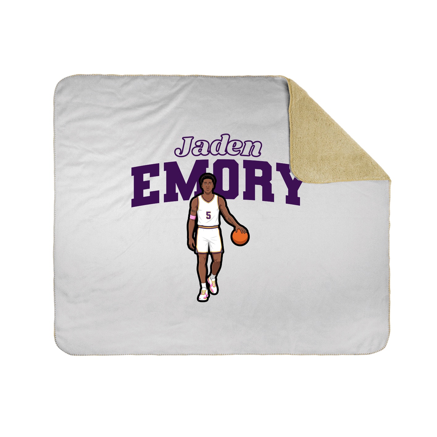 Throw Blanket — Name Arch in White