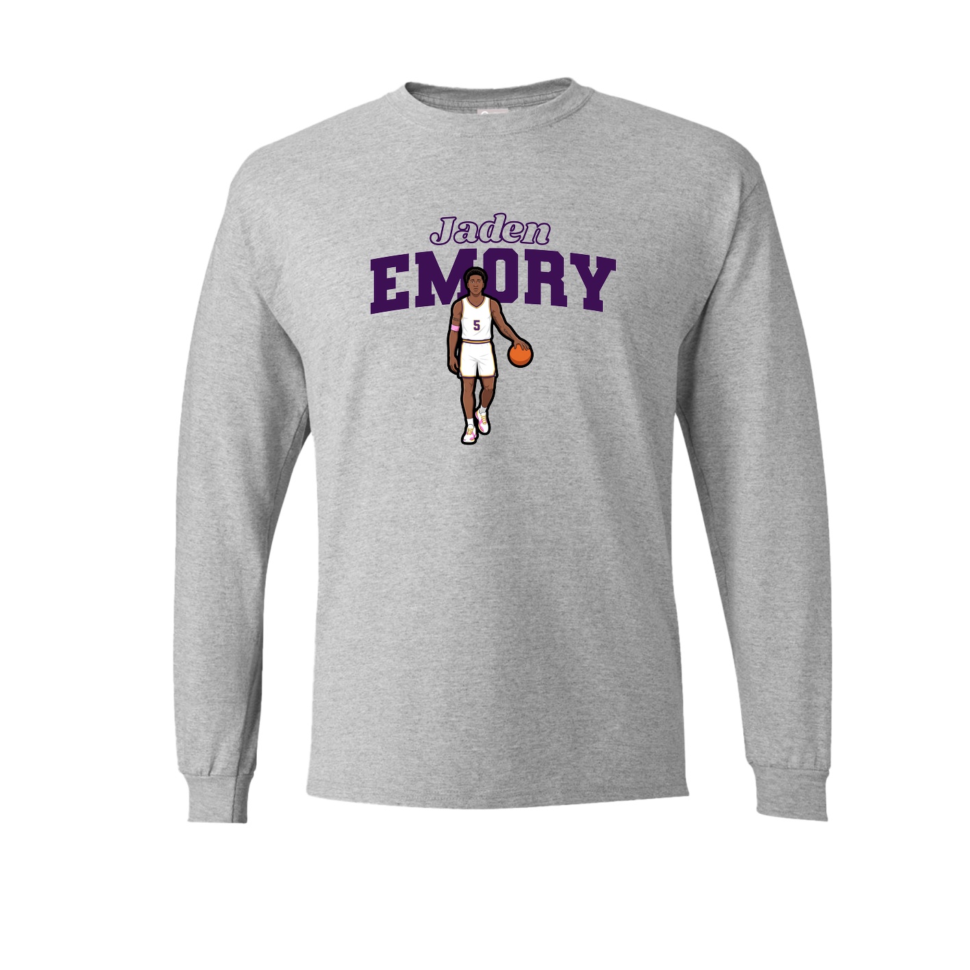 Long Sleeve Tee — Name Arch in Grey