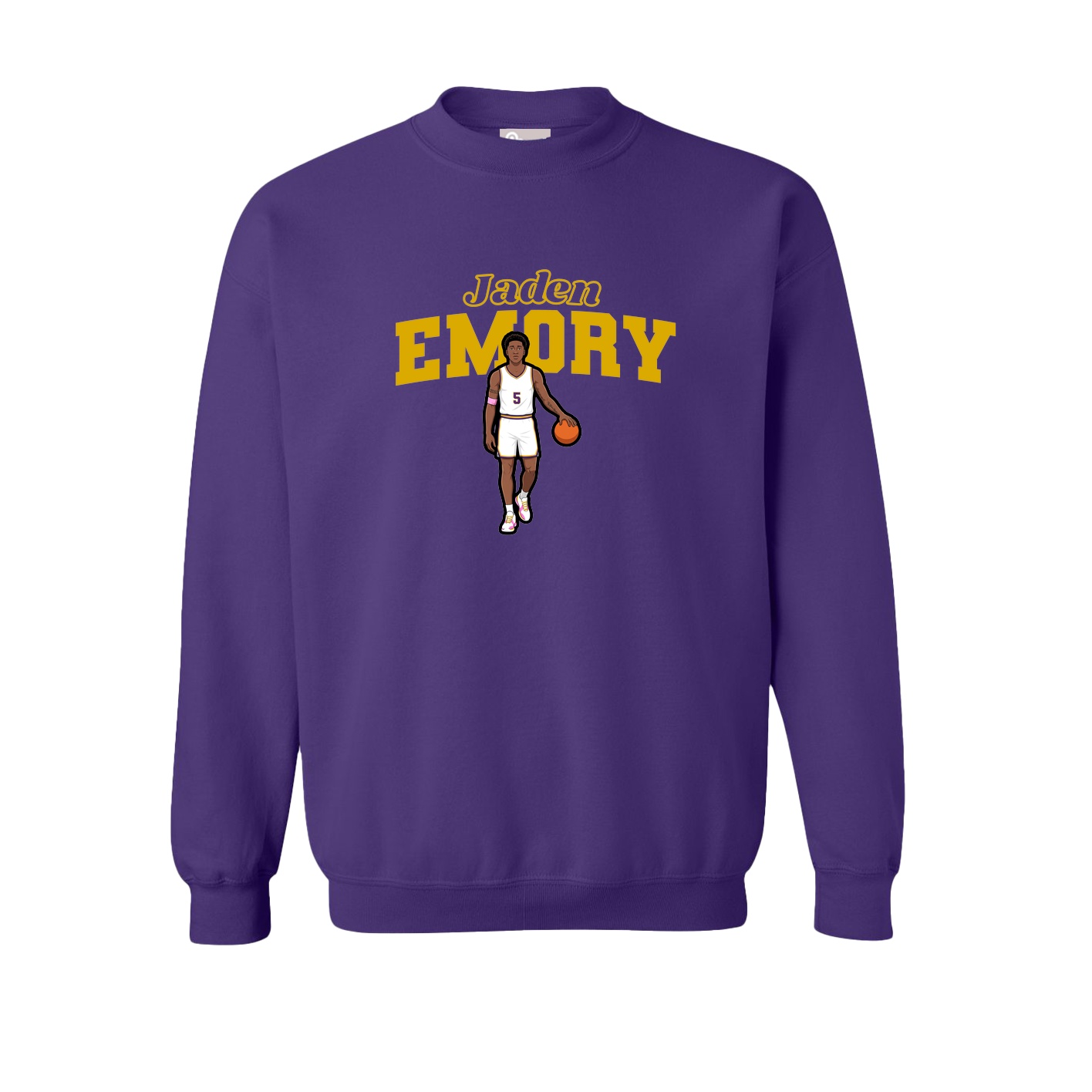 Fleece Crew — Name Arch in Purple