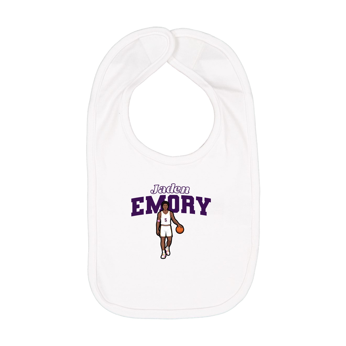 Infant Bib — Name Arch in White