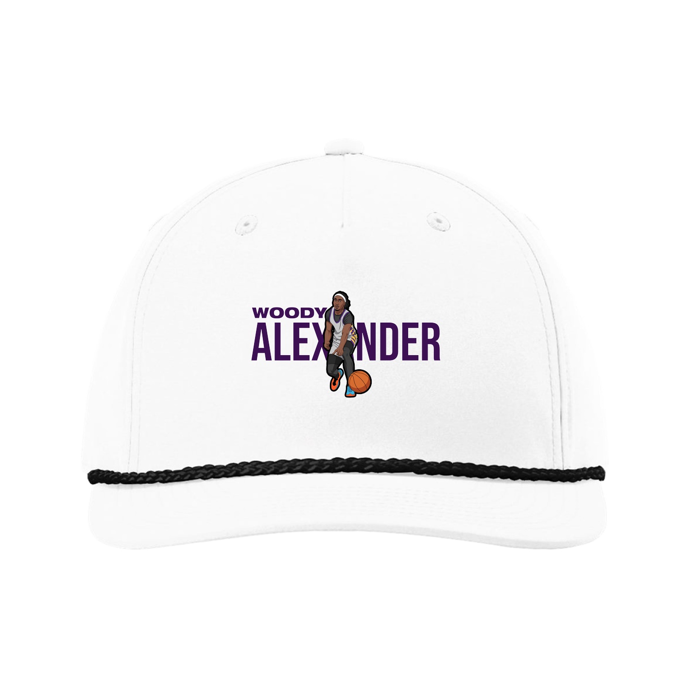 Five-Panel Classic Rope Cap — Player Name in White