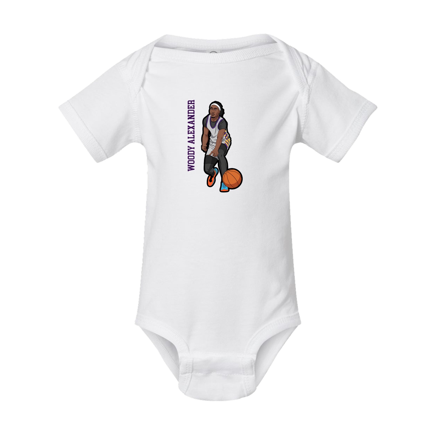 Baby Onesie — Name Vertical in White
