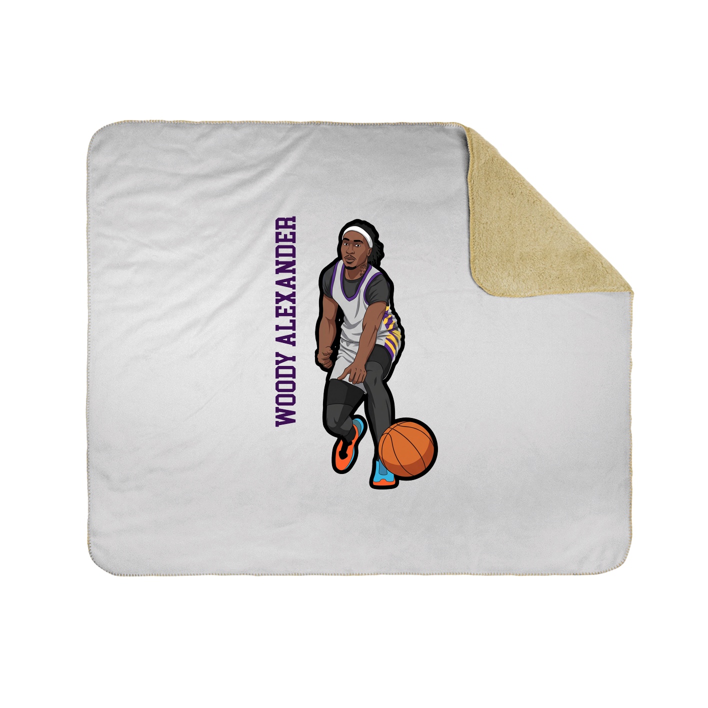 Throw Blanket — Name Vertical in White