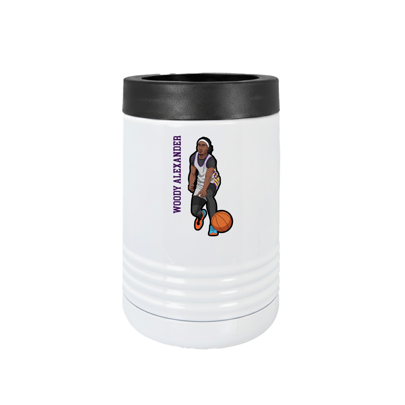 Beverage Holder — Name Vertical in White