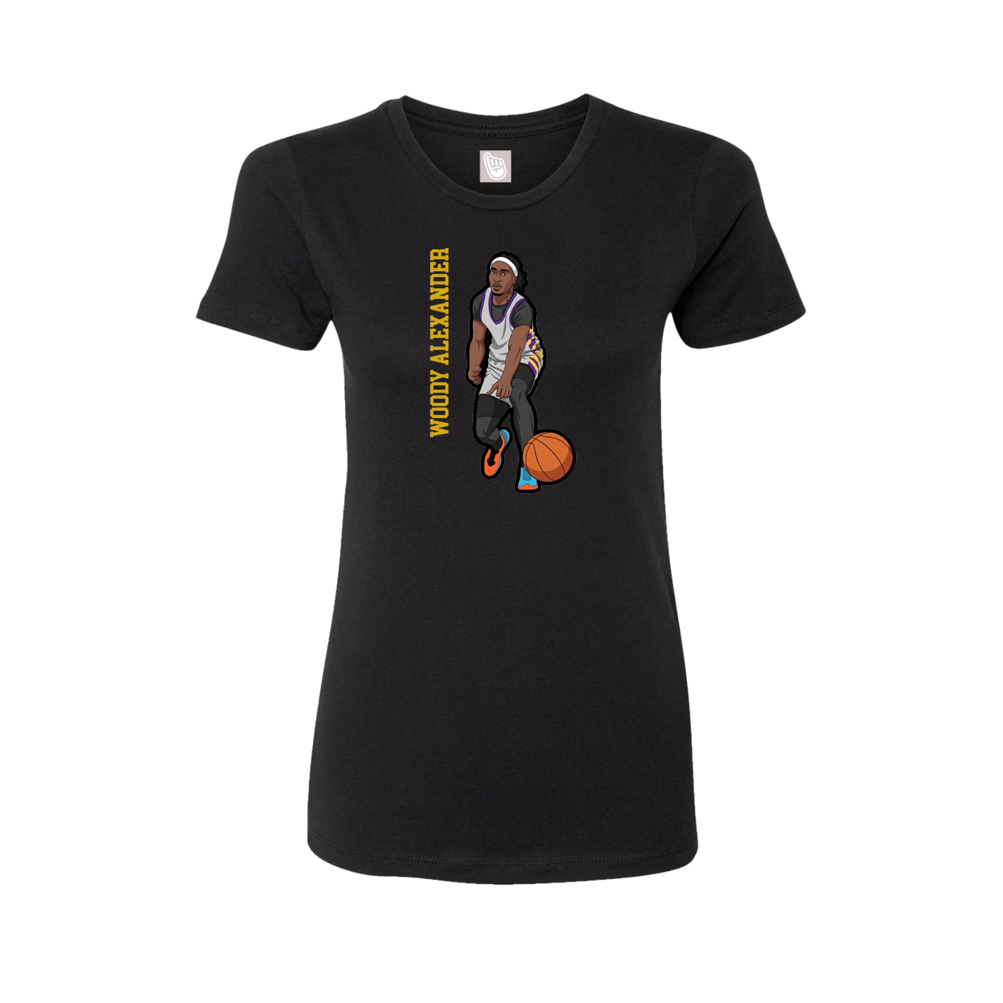 Fitted Women's Tee — Name Vertical in Black