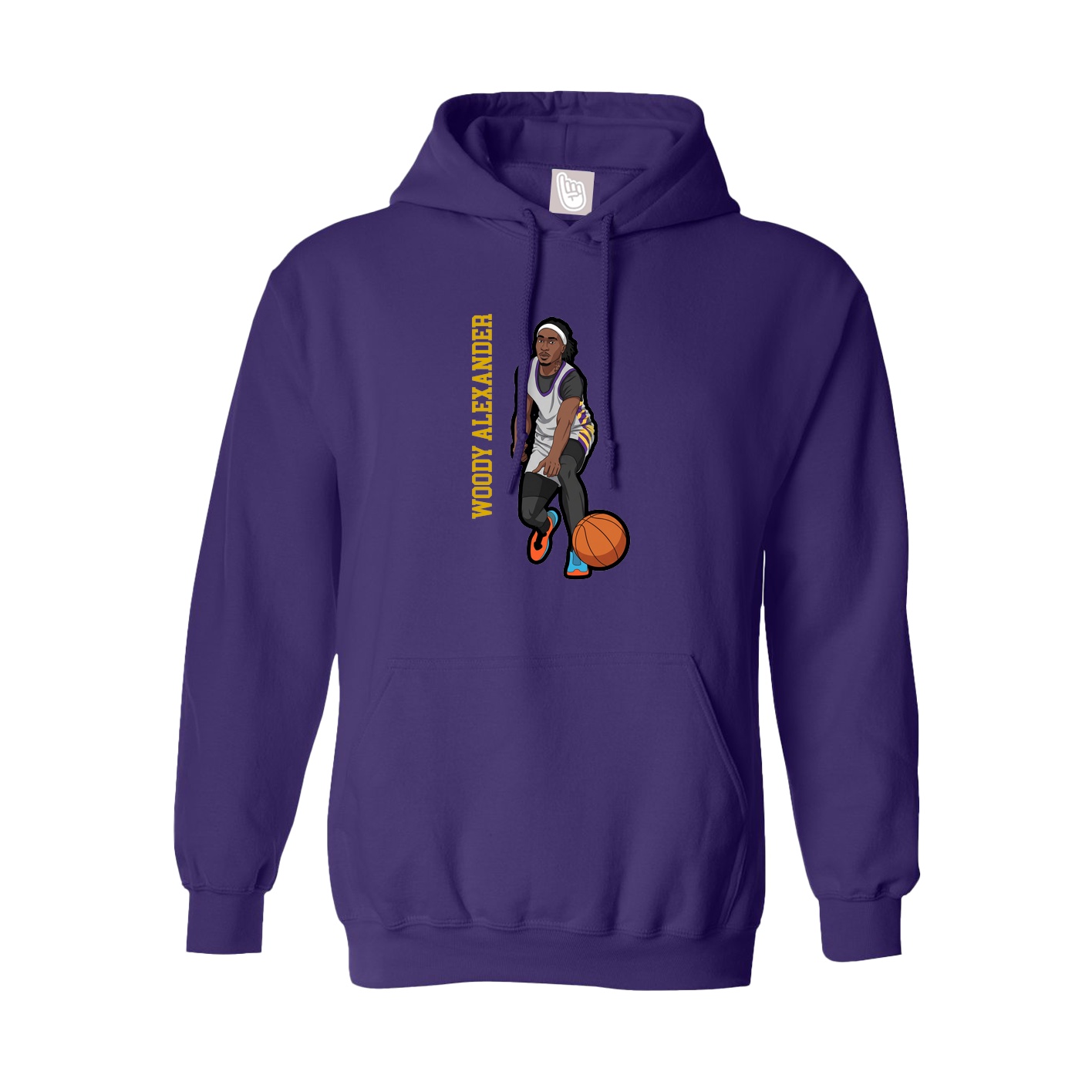 Hoodie — Name Vertical in Purple