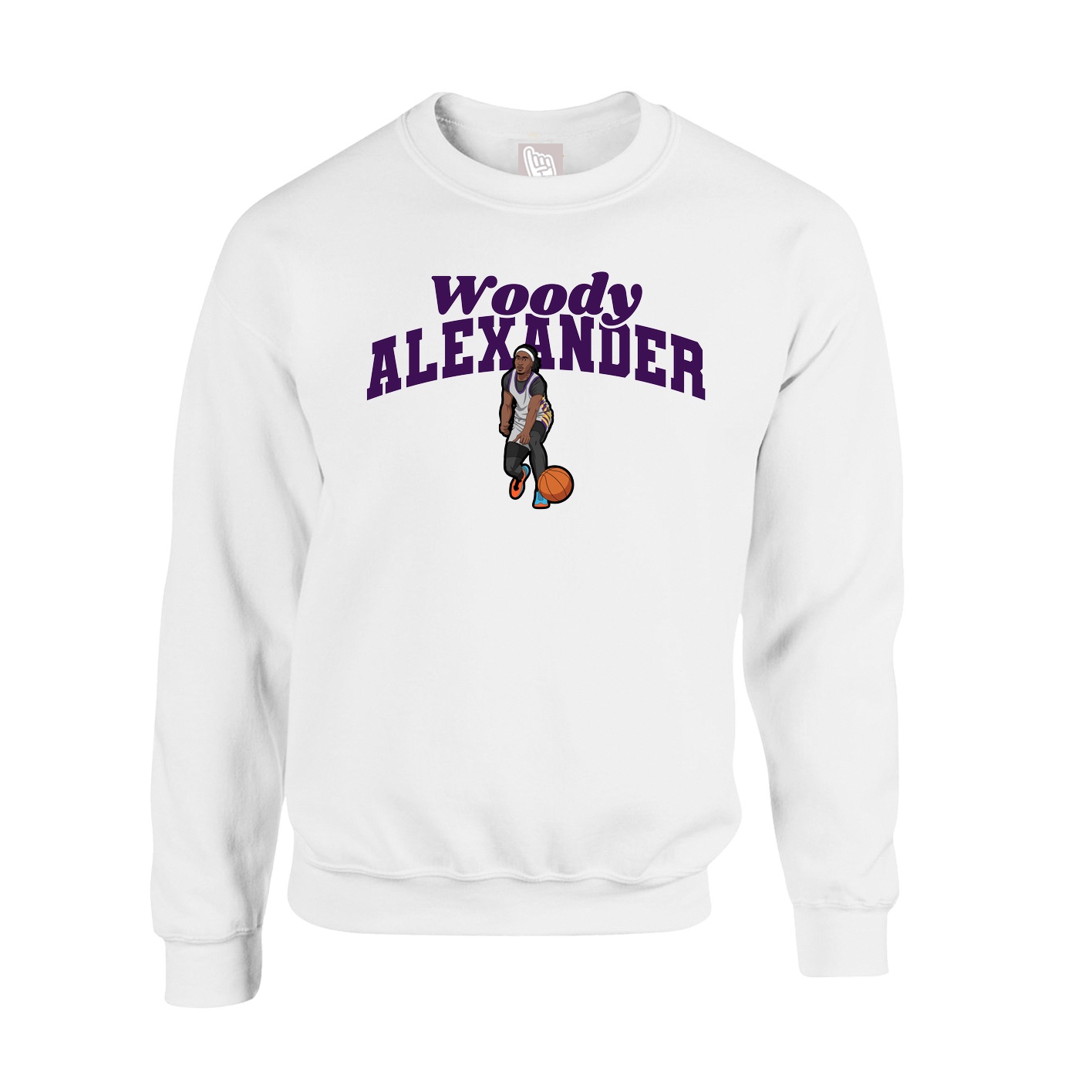 Fleece Crew — Signature Arch in White