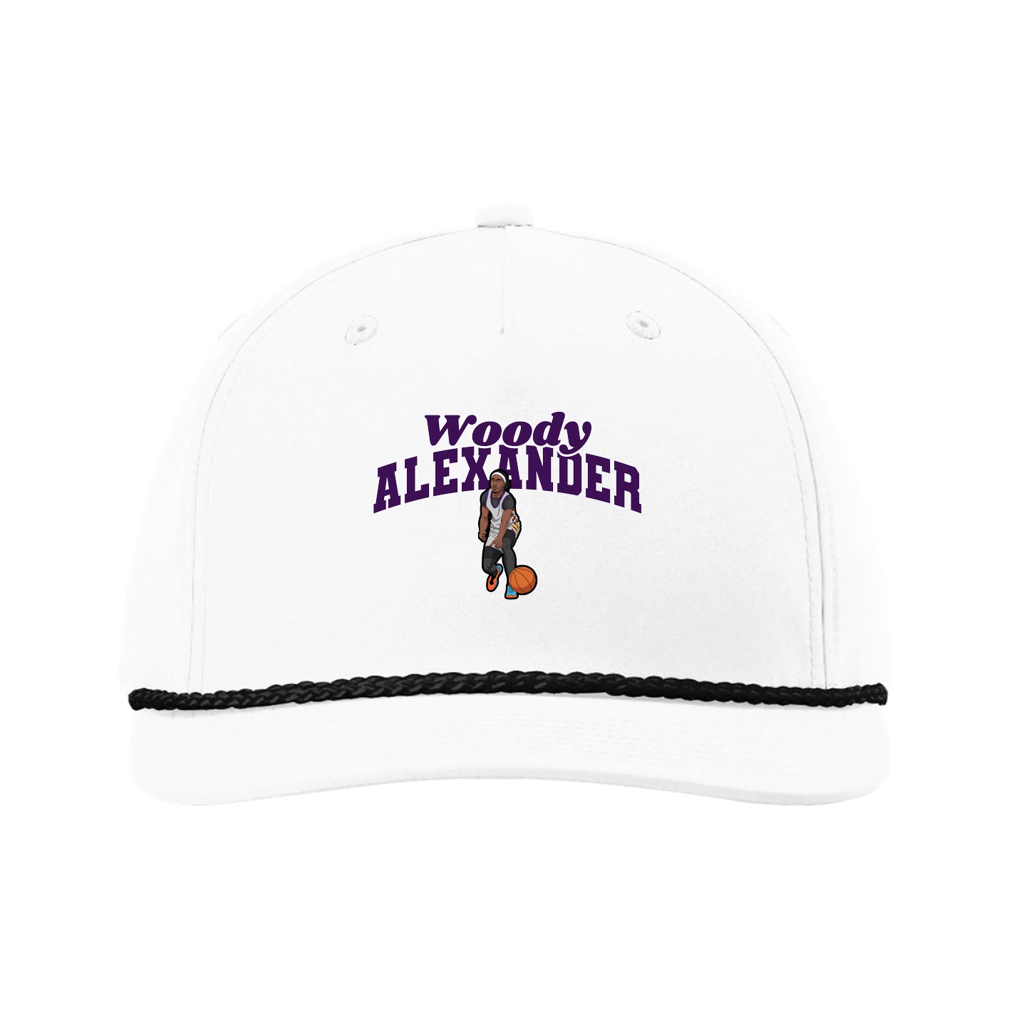 Five-Panel Classic Rope Cap — Signature Arch in White
