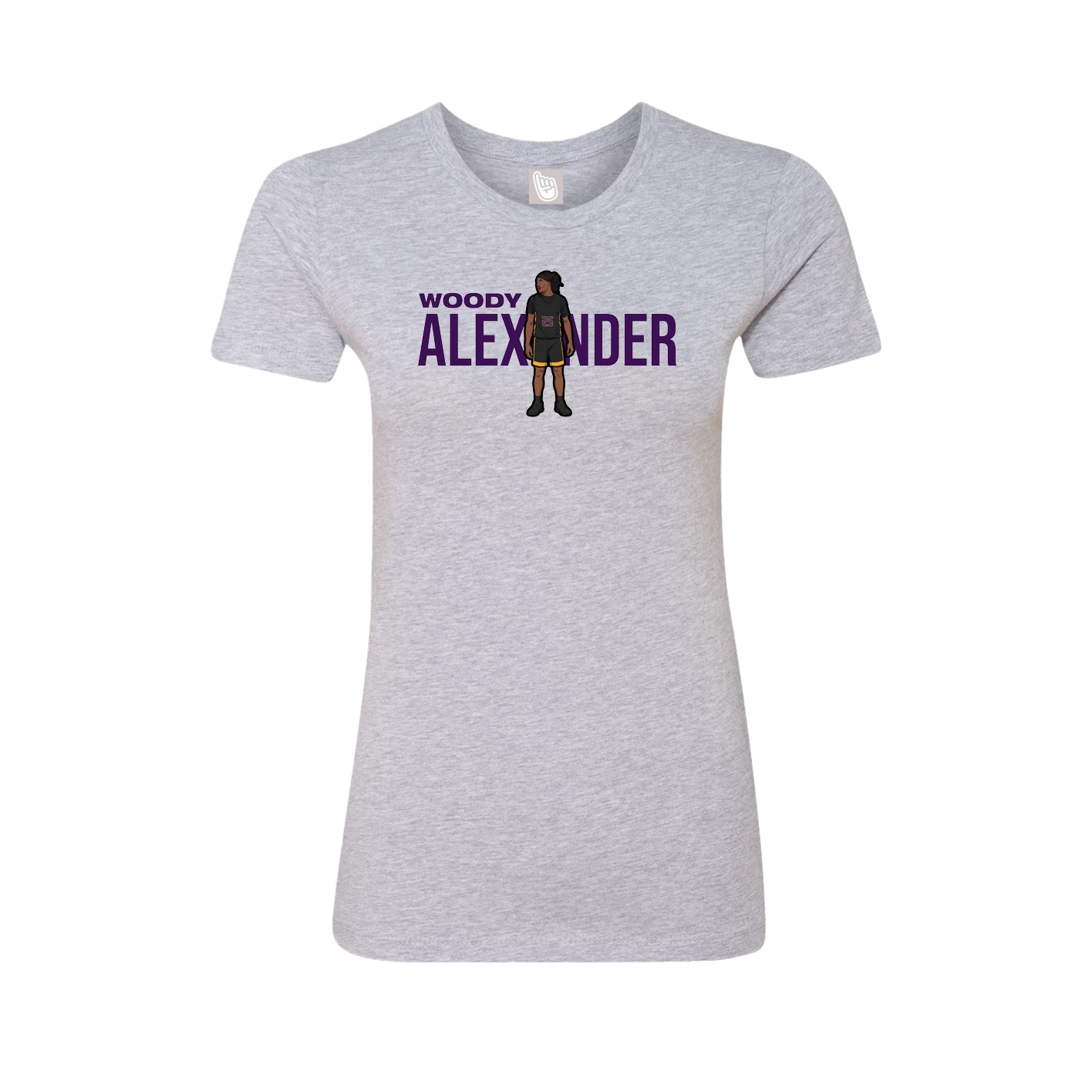 Fitted Women's Tee — Player Name in Grey