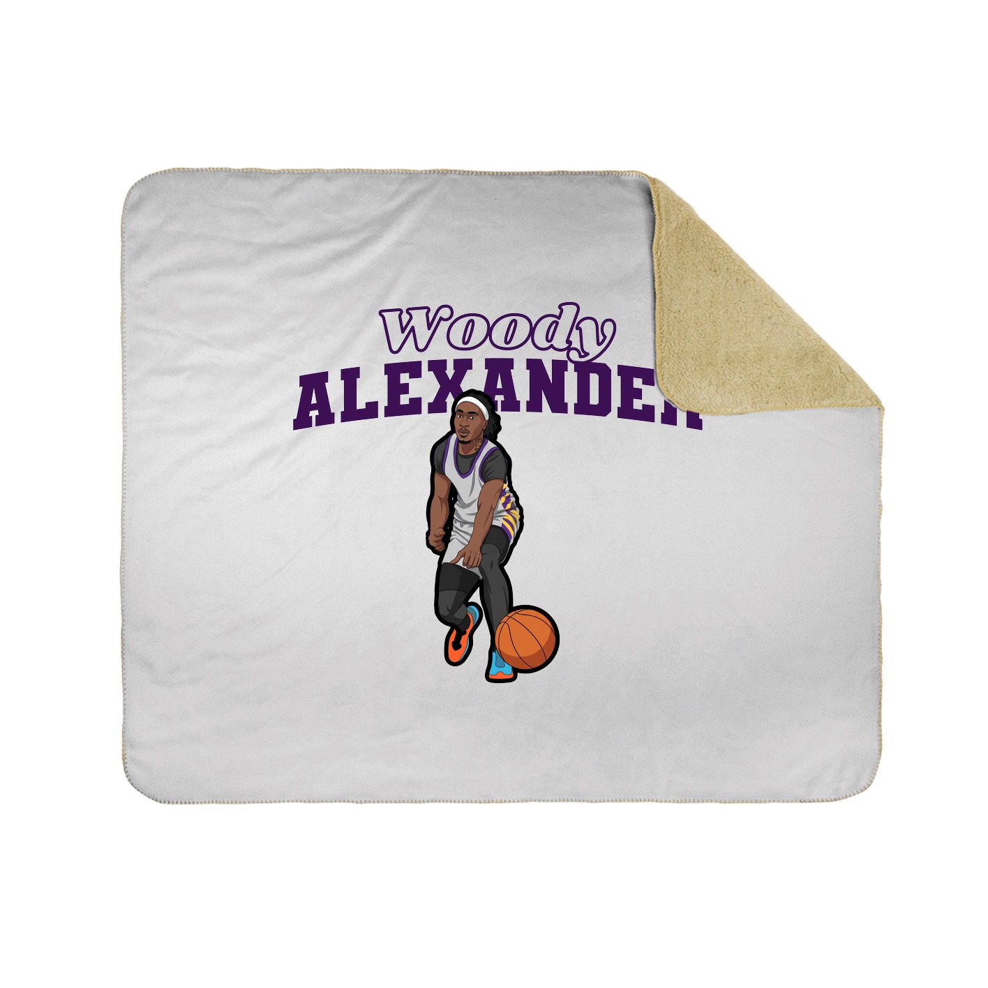 Throw Blanket — Name Arch in White