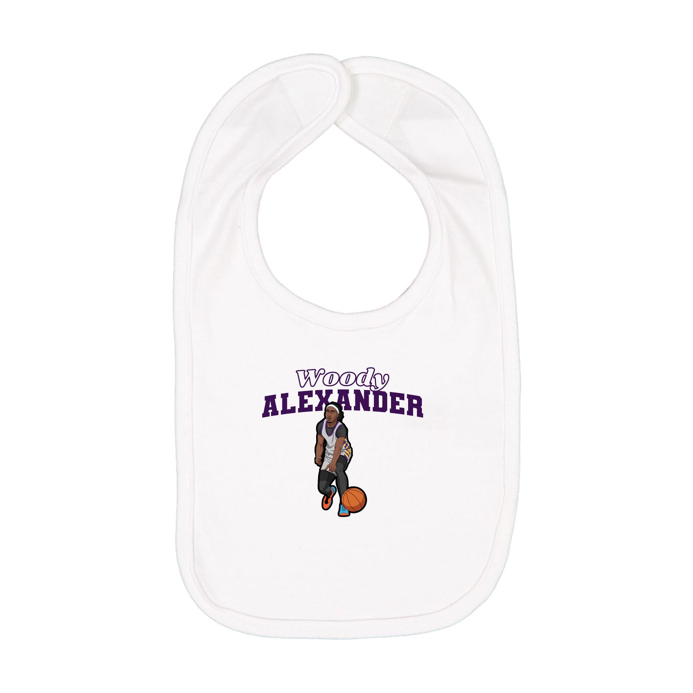 Infant Bib — Name Arch in White