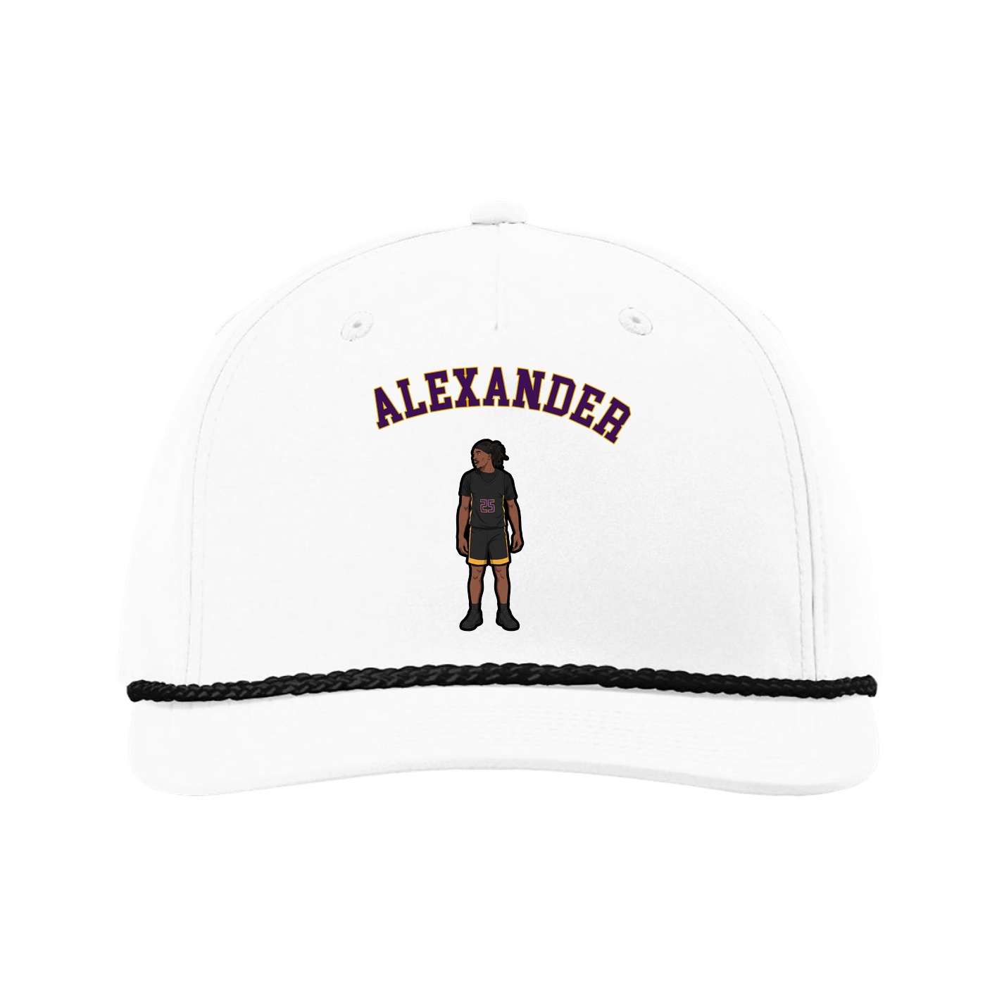Five-Panel Classic Rope Cap — Shirsey Arch in White