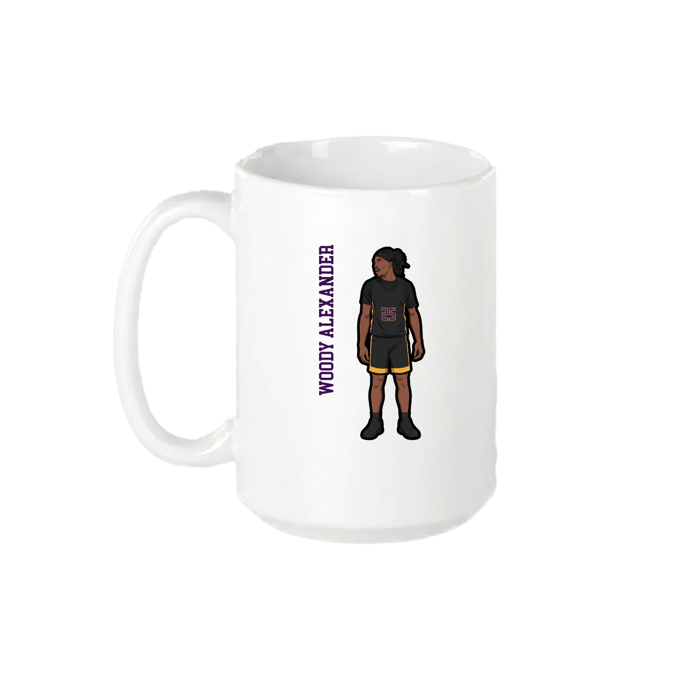 15oz Coffee Mug — Name Vertical in White