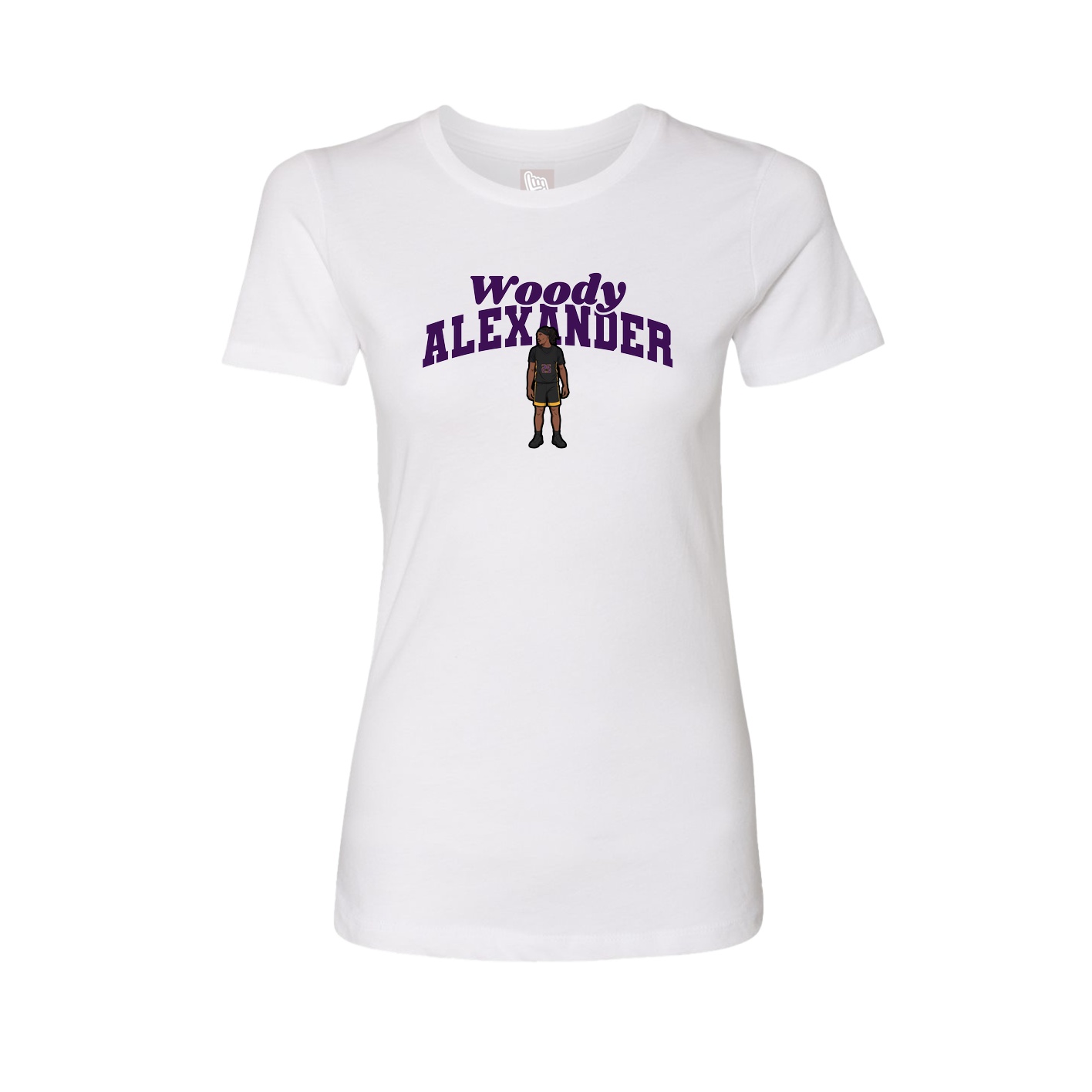 Fitted Women's Tee — Signature Arch in White
