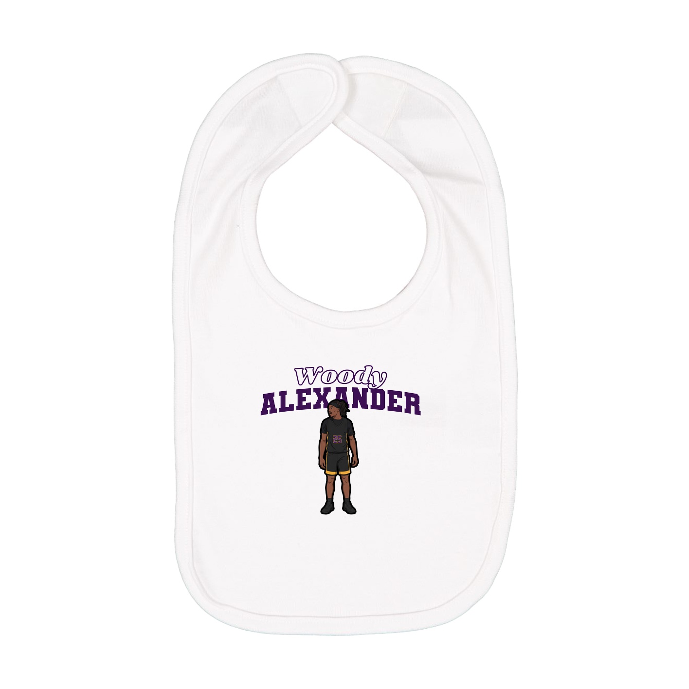 Infant Bib — Name Arch in White