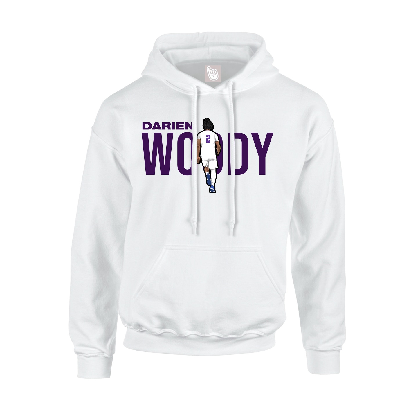 Youth Hoodie — Player Name in White