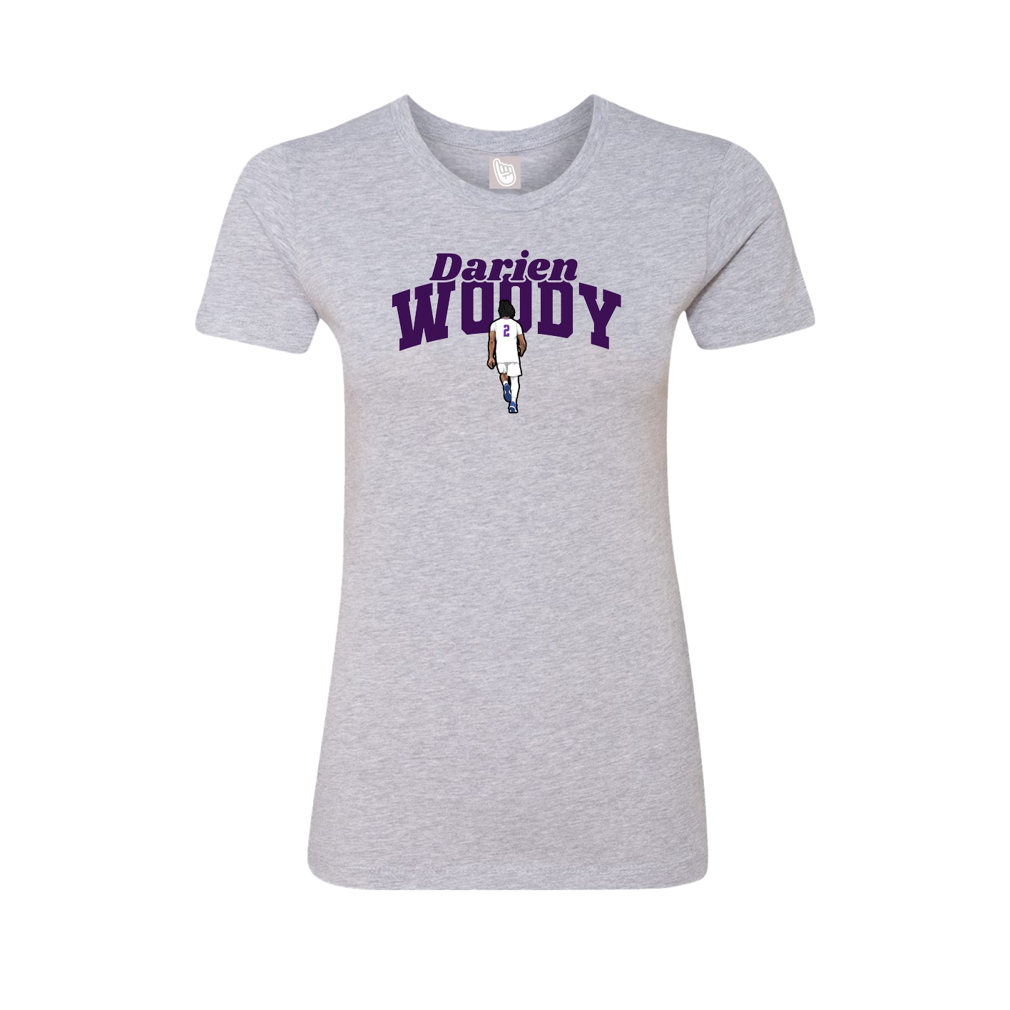 Fitted Women's Tee — Signature Arch in Grey