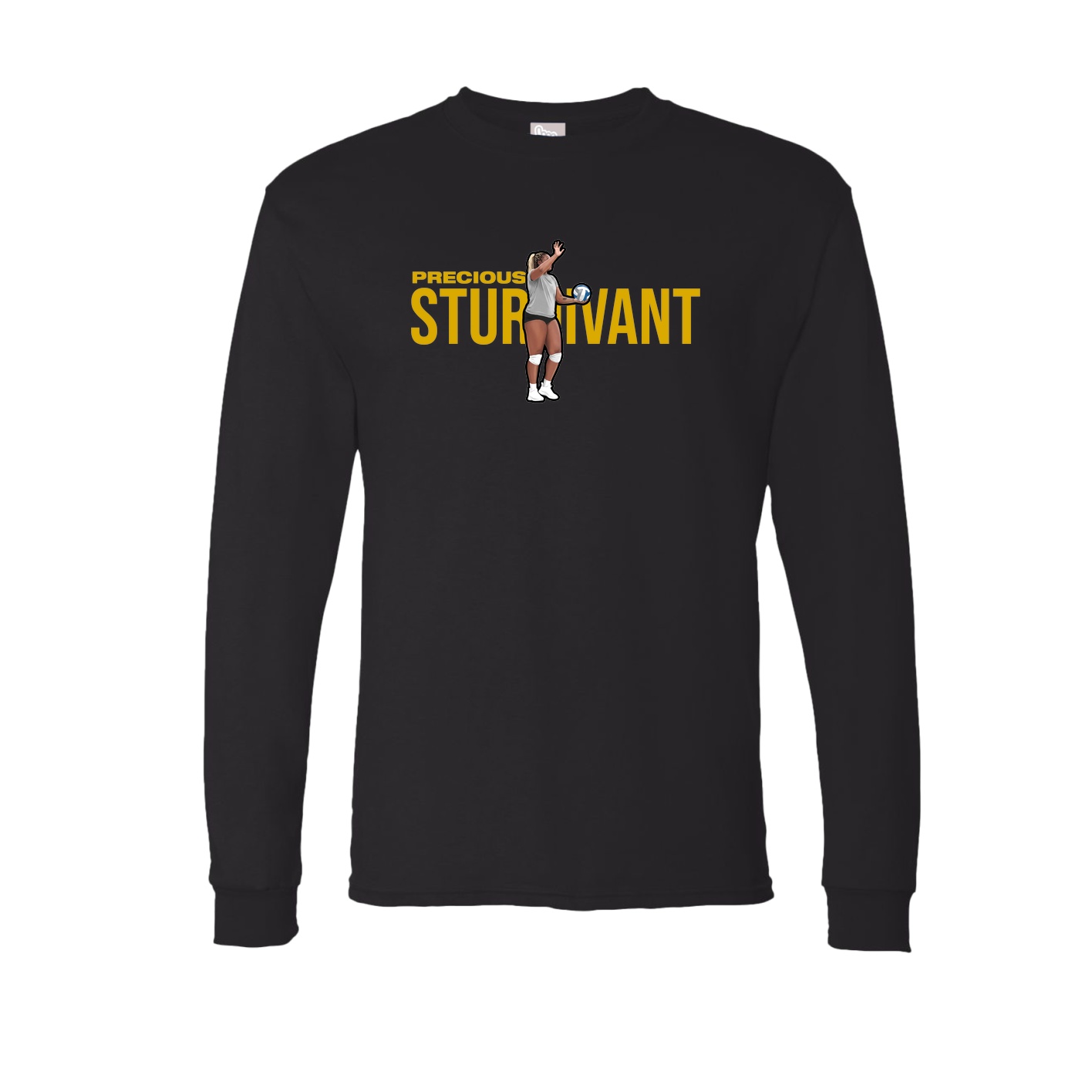 Long Sleeve Tee — Player Name in Black