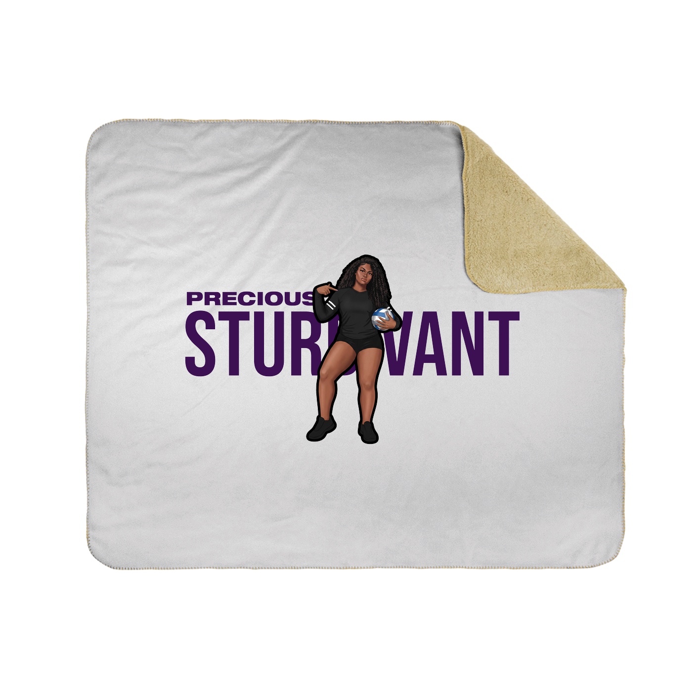 Throw Blanket — Player Name in White