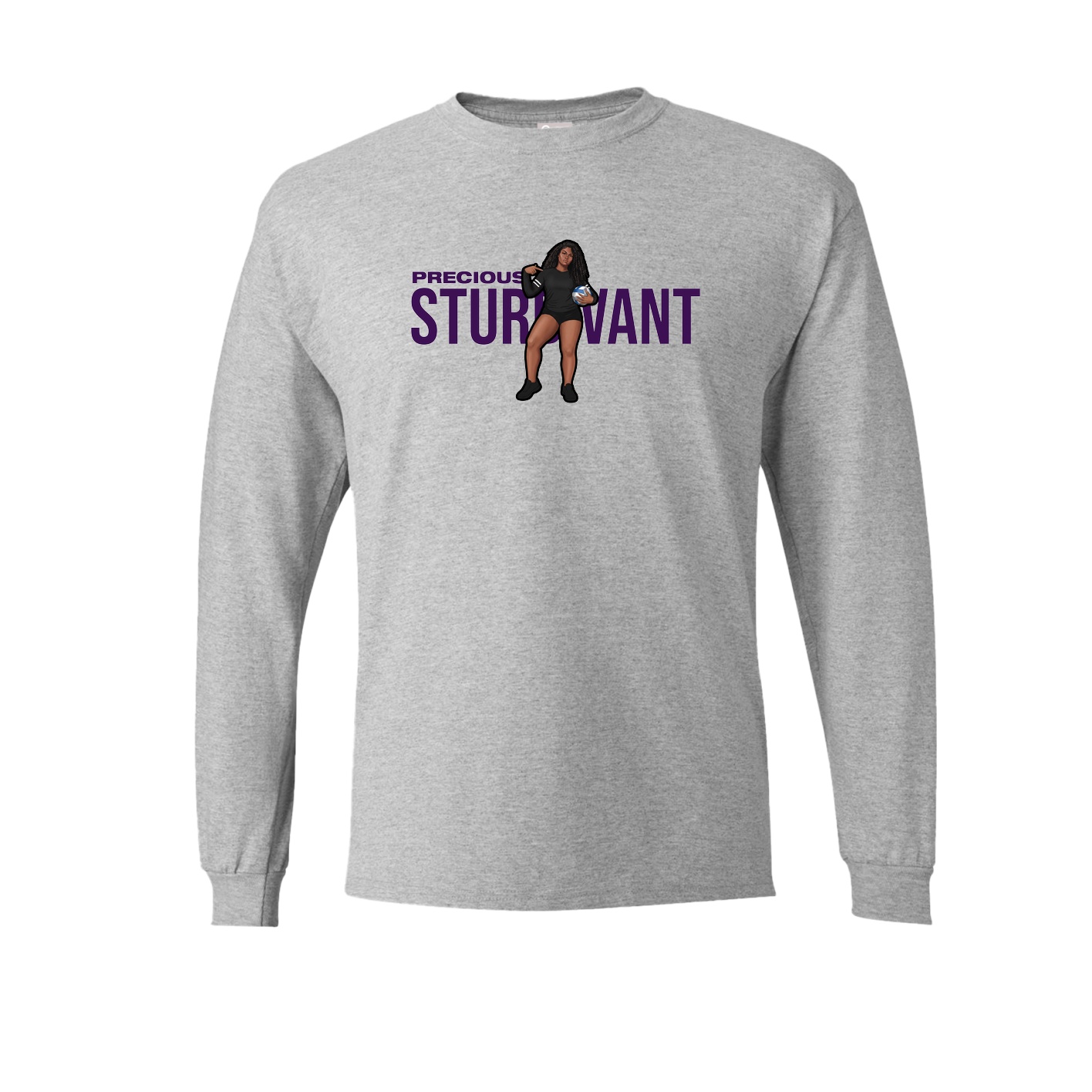 Long Sleeve Tee — Player Name in Grey