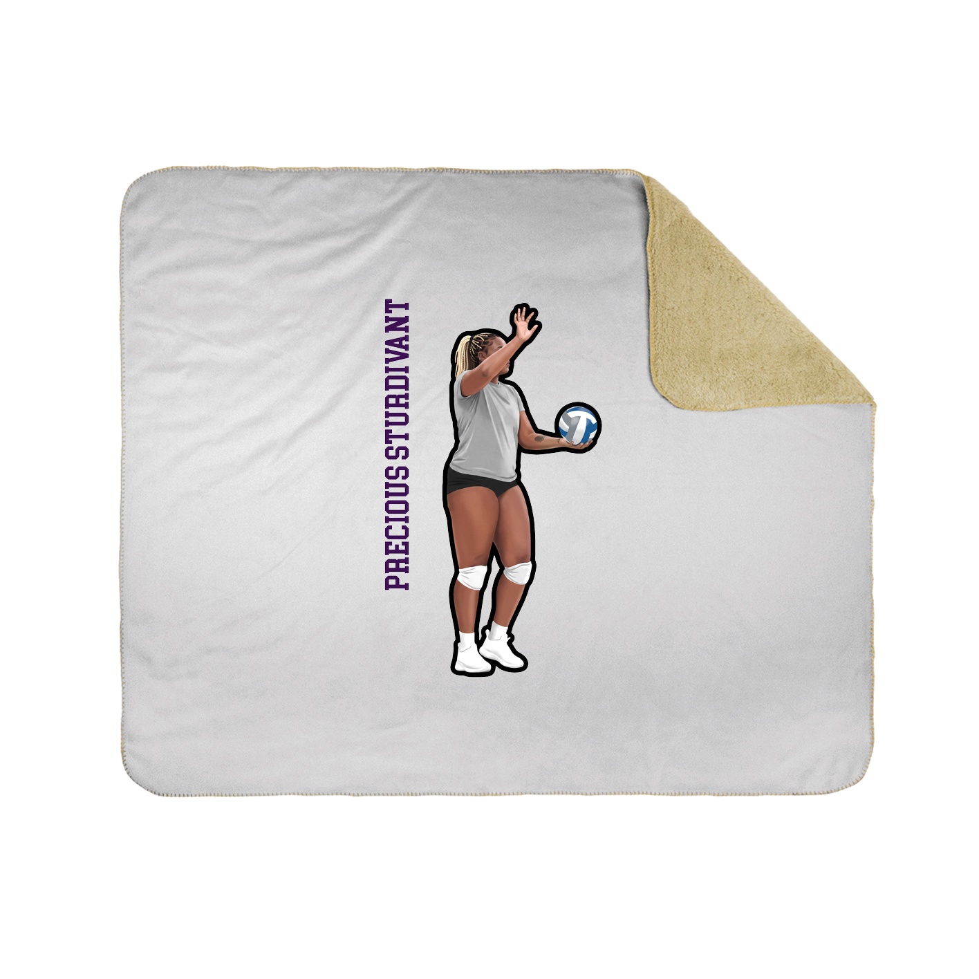 Throw Blanket — Name Vertical in White