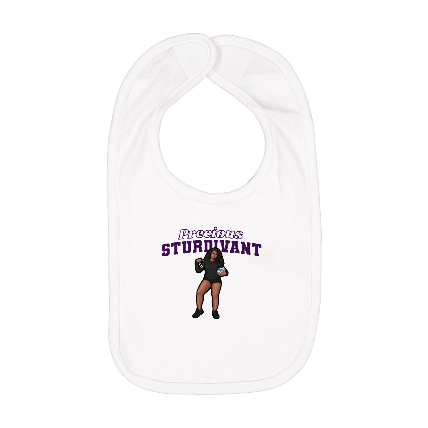Infant Bib — Name Arch in White