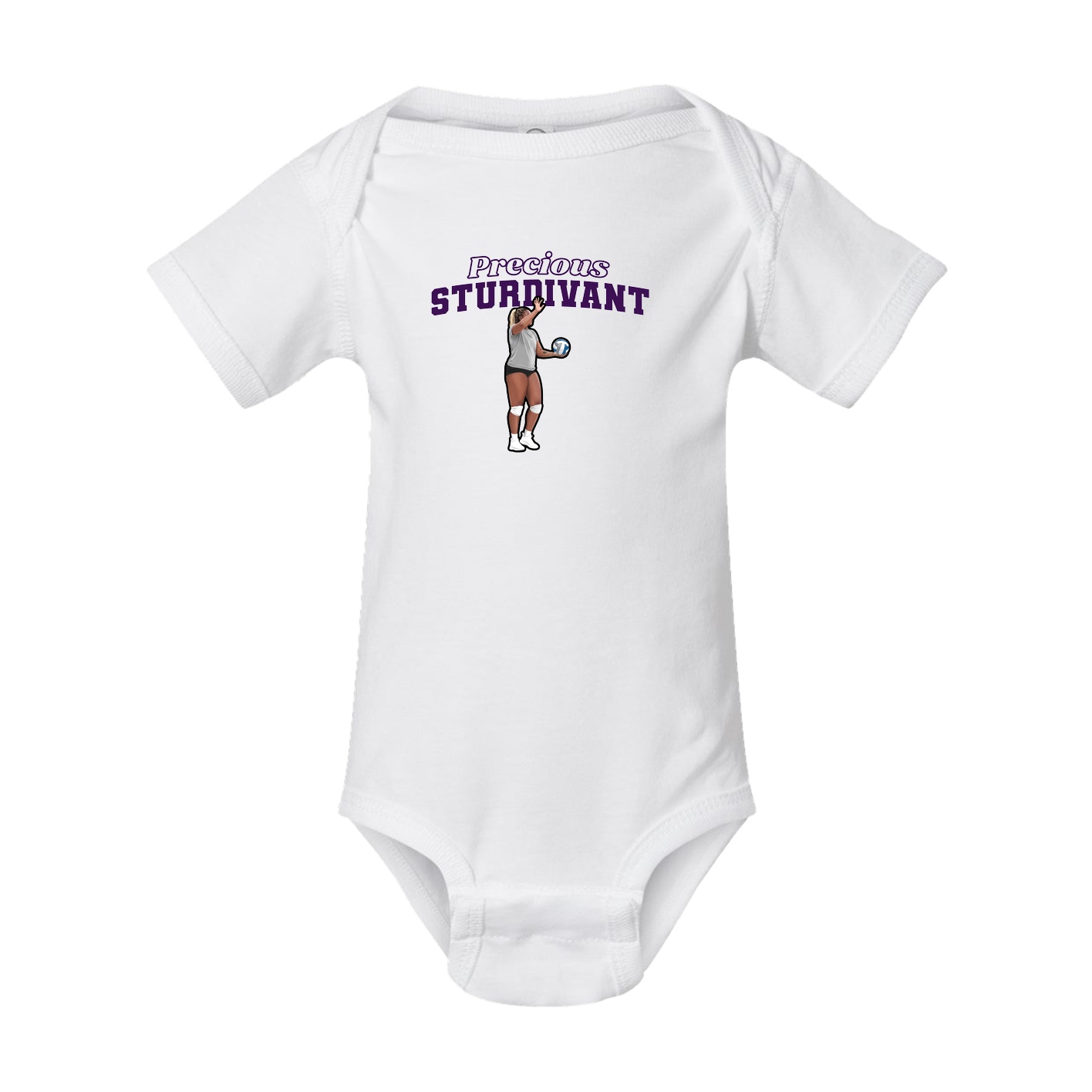 Baby Onesie — Name Arch in White