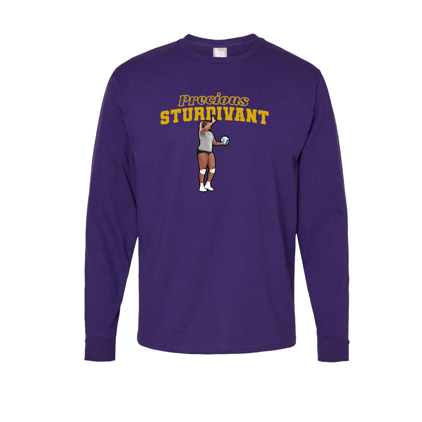 Long Sleeve Tee — Name Arch in Purple