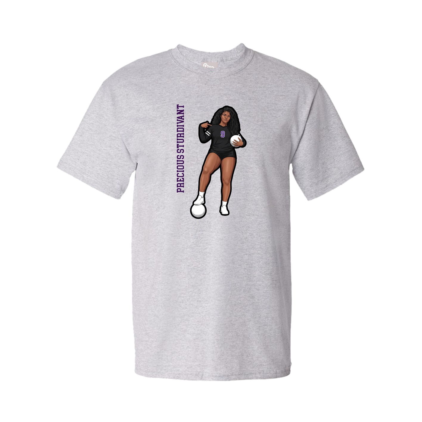Tee — Name Vertical in Grey