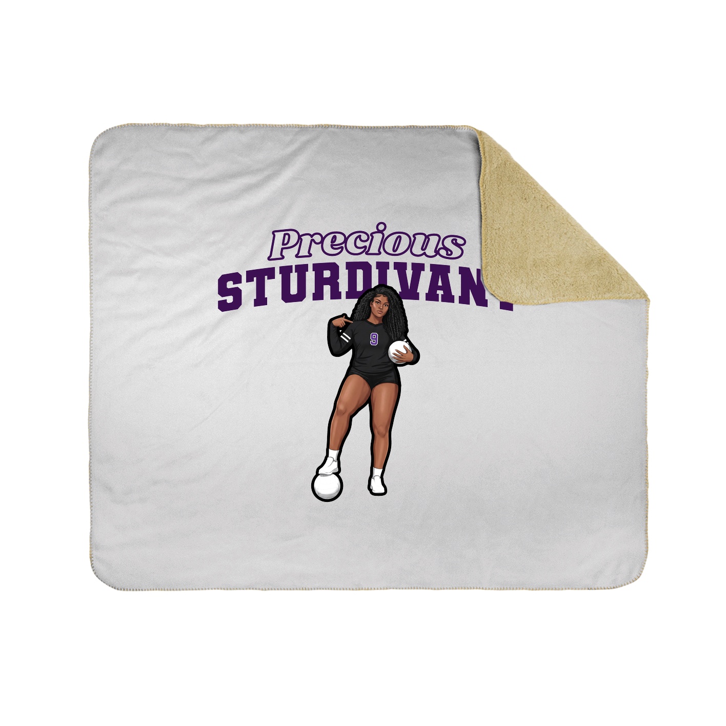 Throw Blanket — Name Arch in White